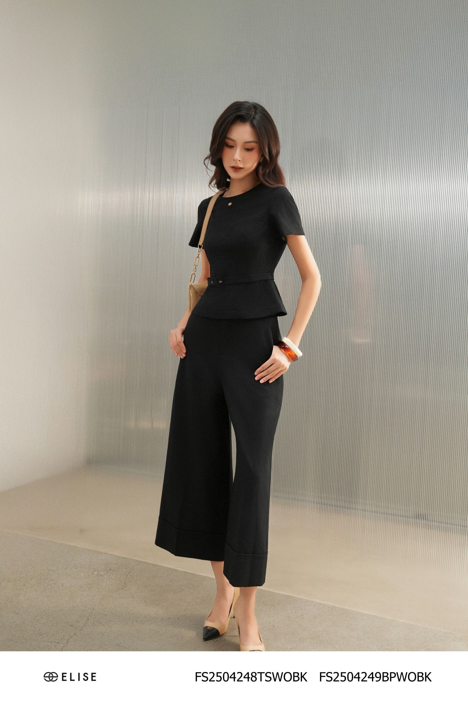 QUẦN ĐEN VÂN TÚI CHÉO ĐÁP GẤU