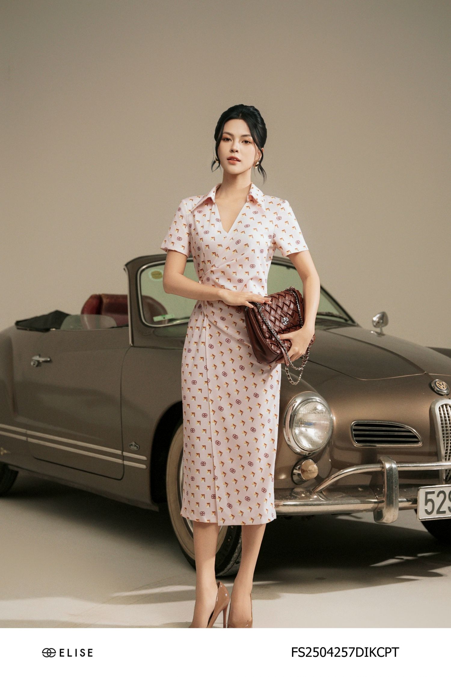 ĐẦM HT DIAMOND XẾP NHÚN ĐAI EO