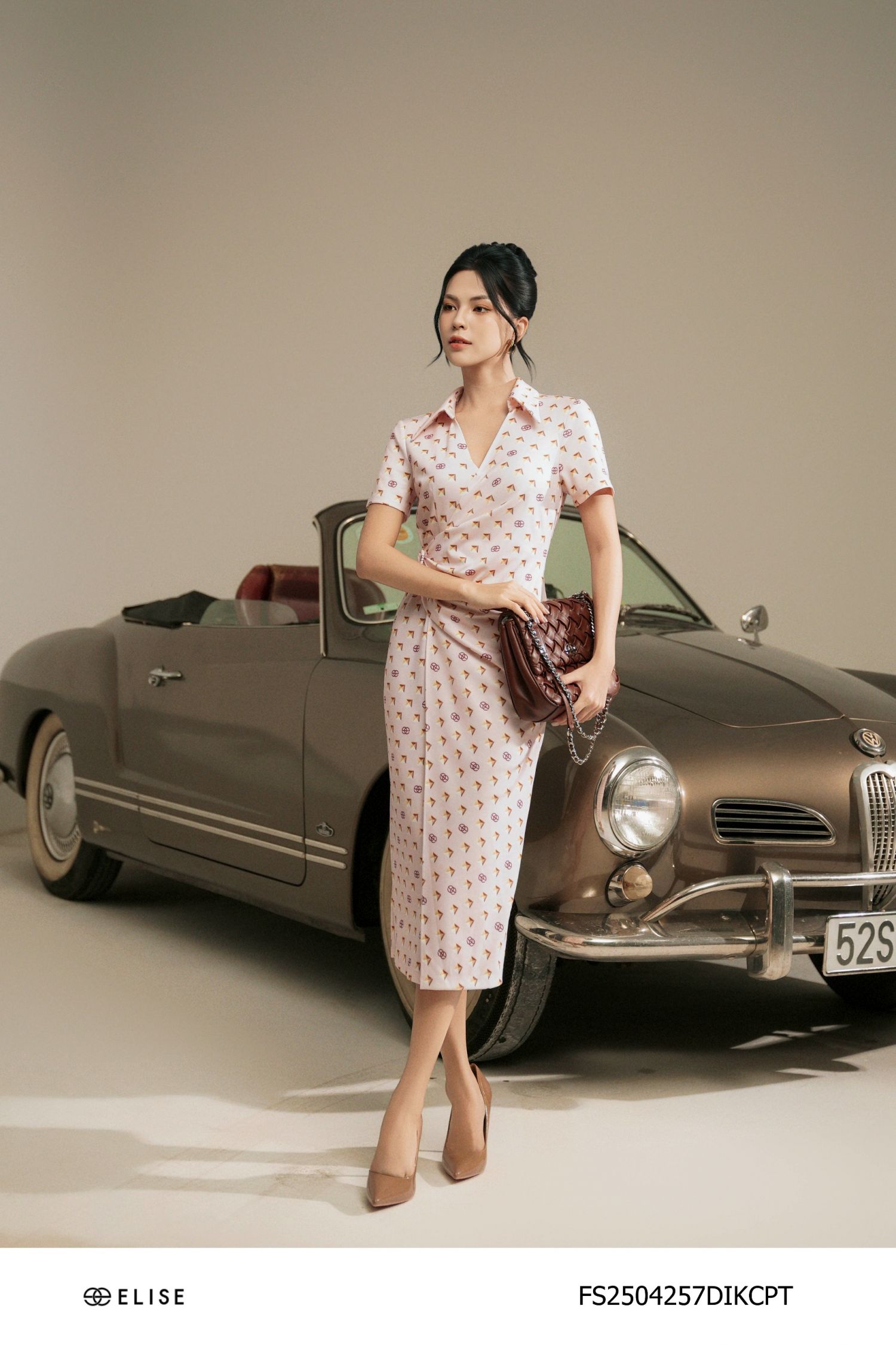 ĐẦM HT DIAMOND XẾP NHÚN ĐAI EO