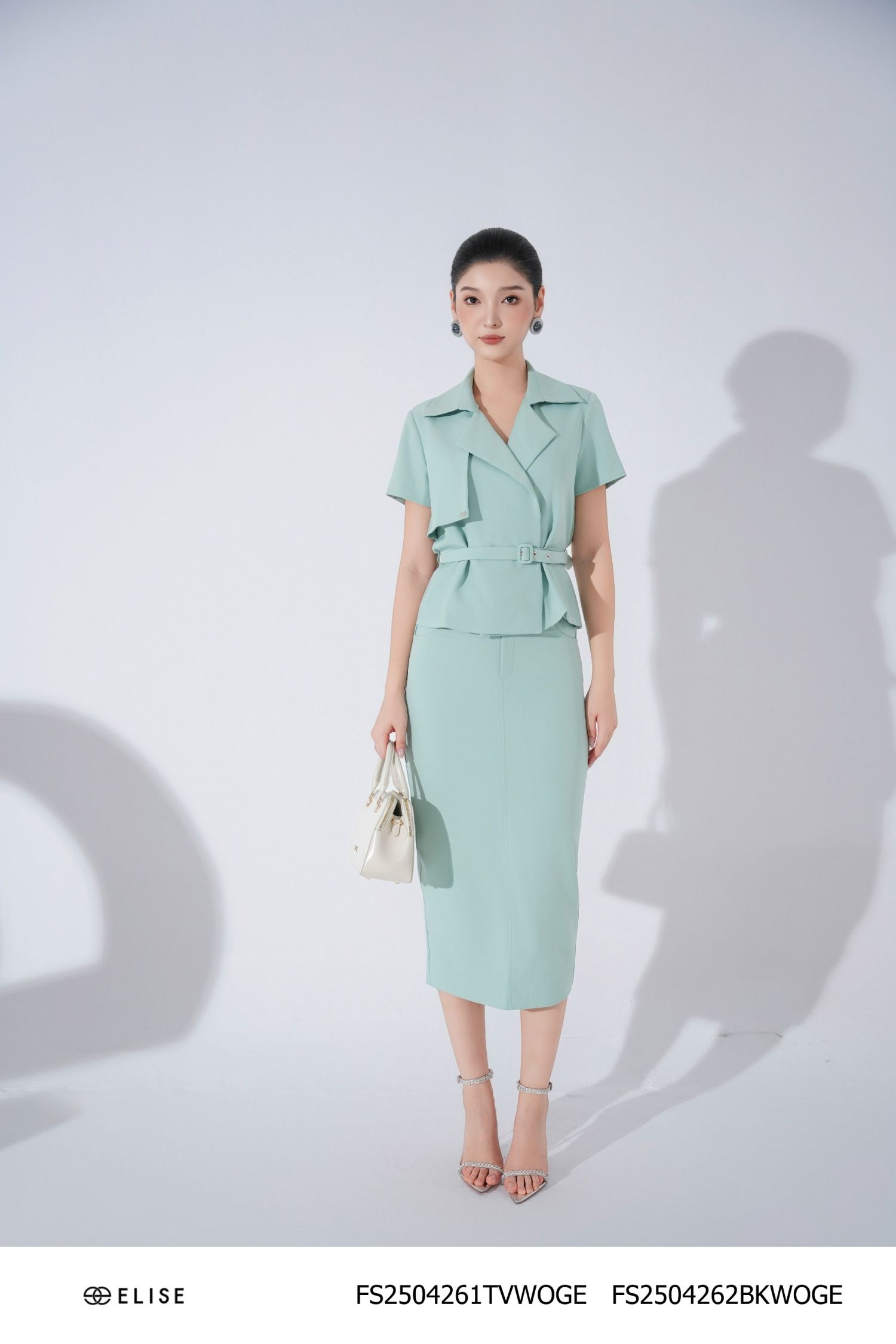 JUPE XANH MINT XẺ SAU