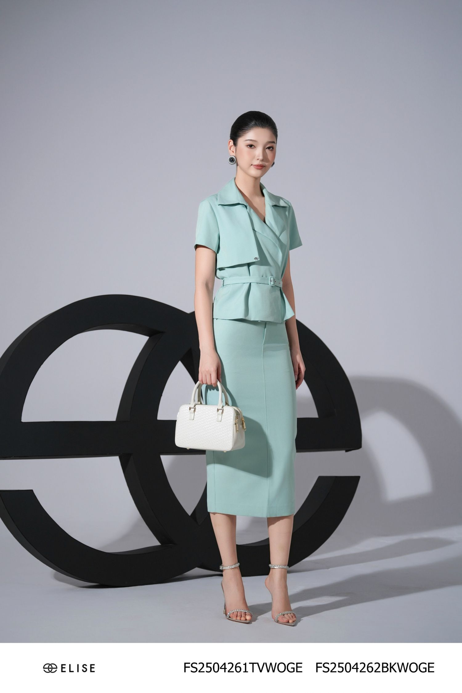 JUPE XANH MINT XẺ SAU