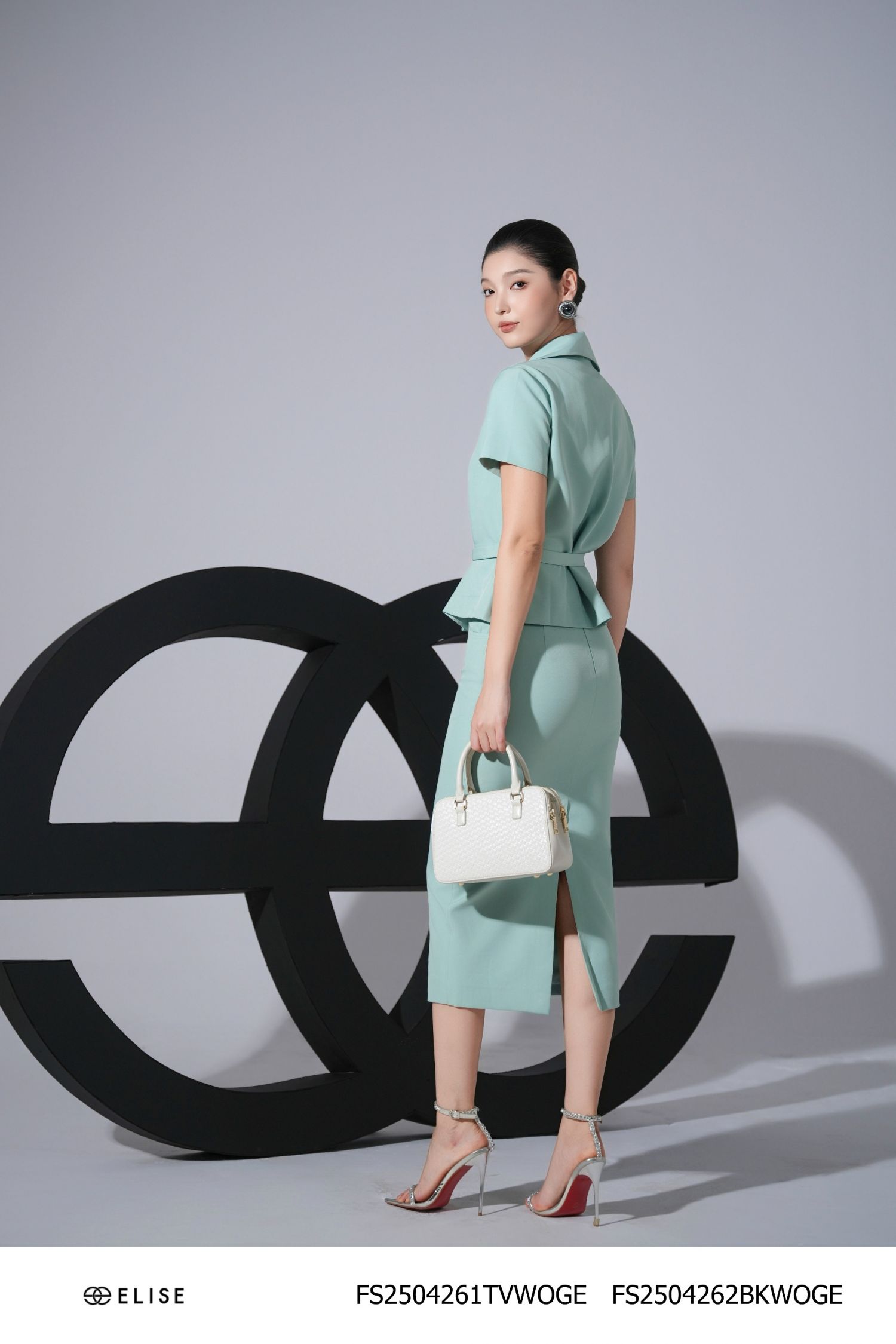 JUPE XANH MINT XẺ SAU