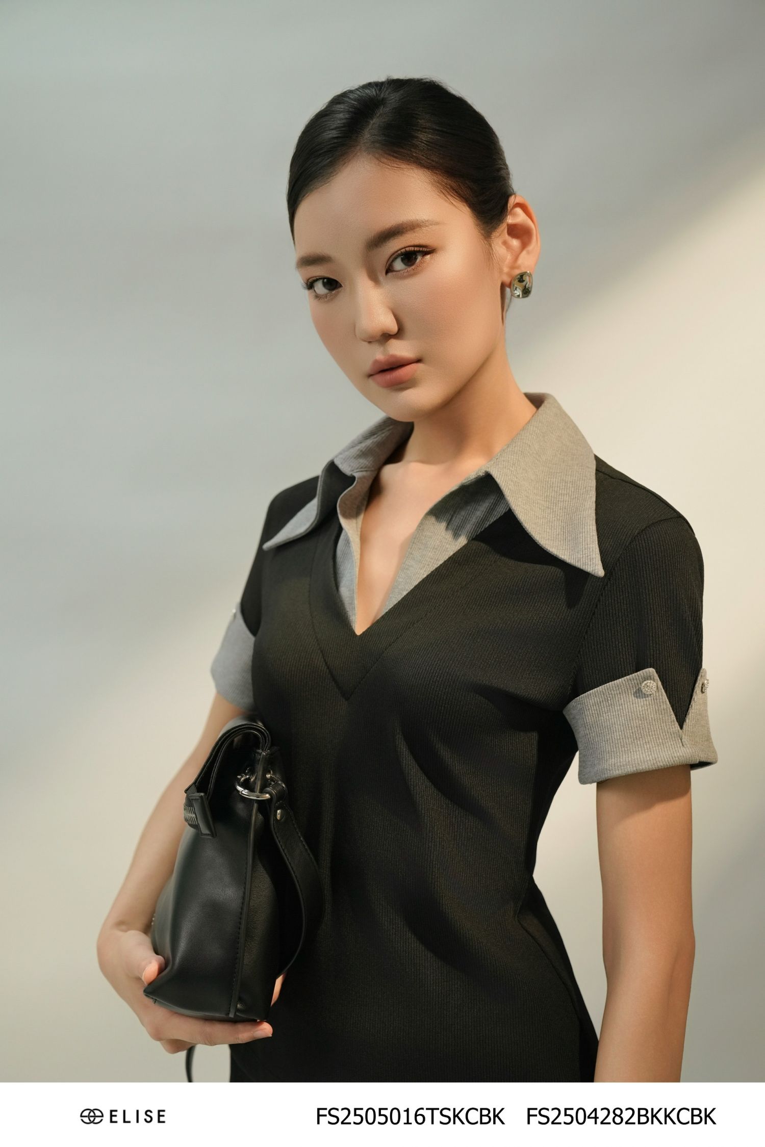 JUPE THUN ĐEN VẠT CHỒNG LỆCH