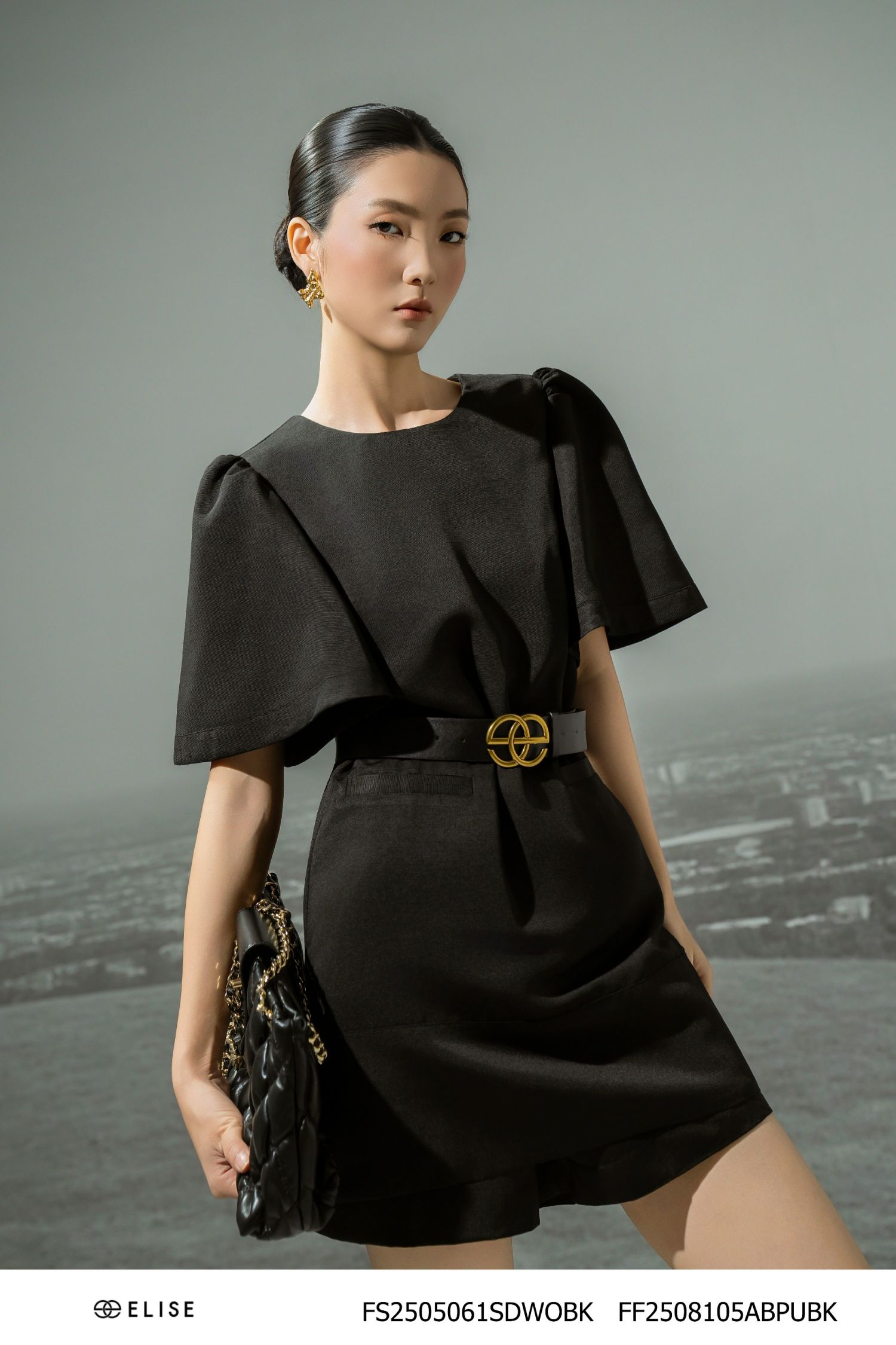 SET ĐẦM SUÔNG ĐEN TAY BỒNG