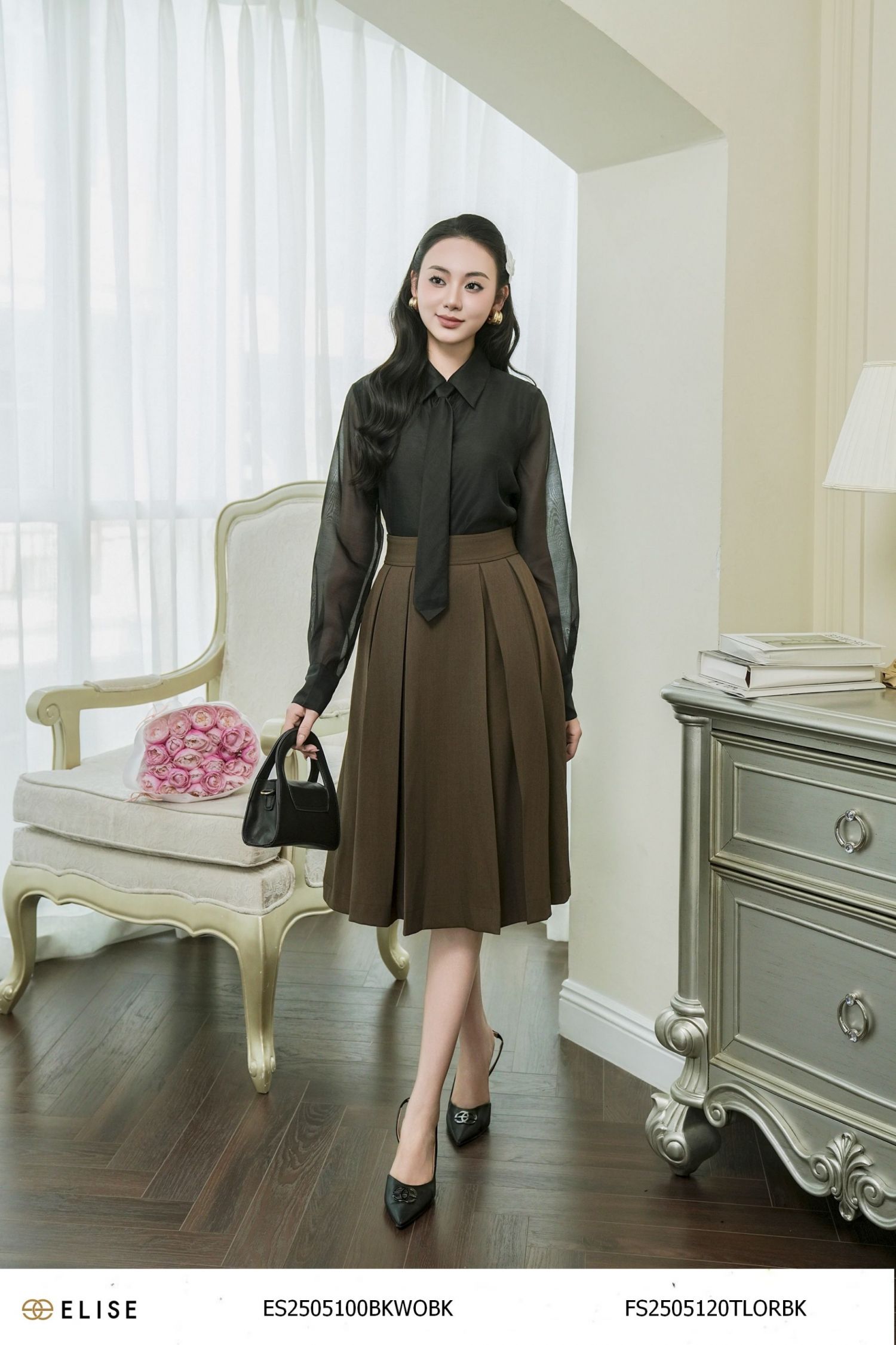 SƠ MI TƠ ĐEN CỔ ĐỨC KÈM CARAVAT