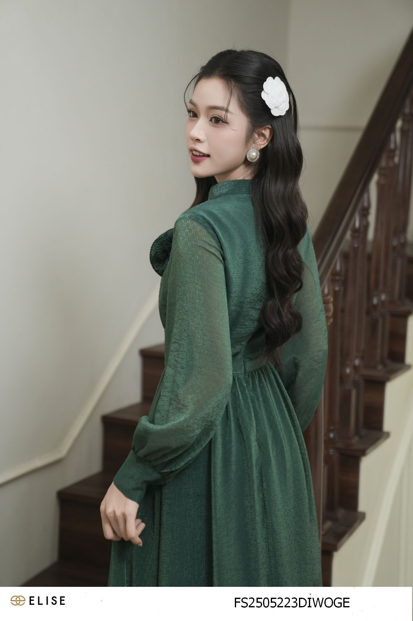 ĐẦM TƠ SỢI NỔI XANH LÁ THẪM