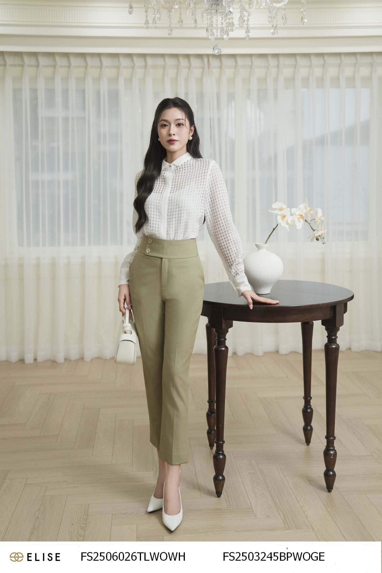 QUẦN BAGGY XANH OLIVE NHẠT CẠP CÚC LỆCH