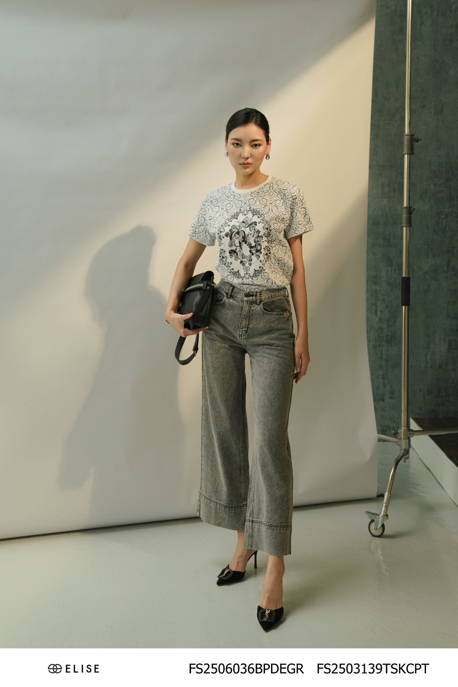 QUẦN DENIM SUÔNG GHI MỐC