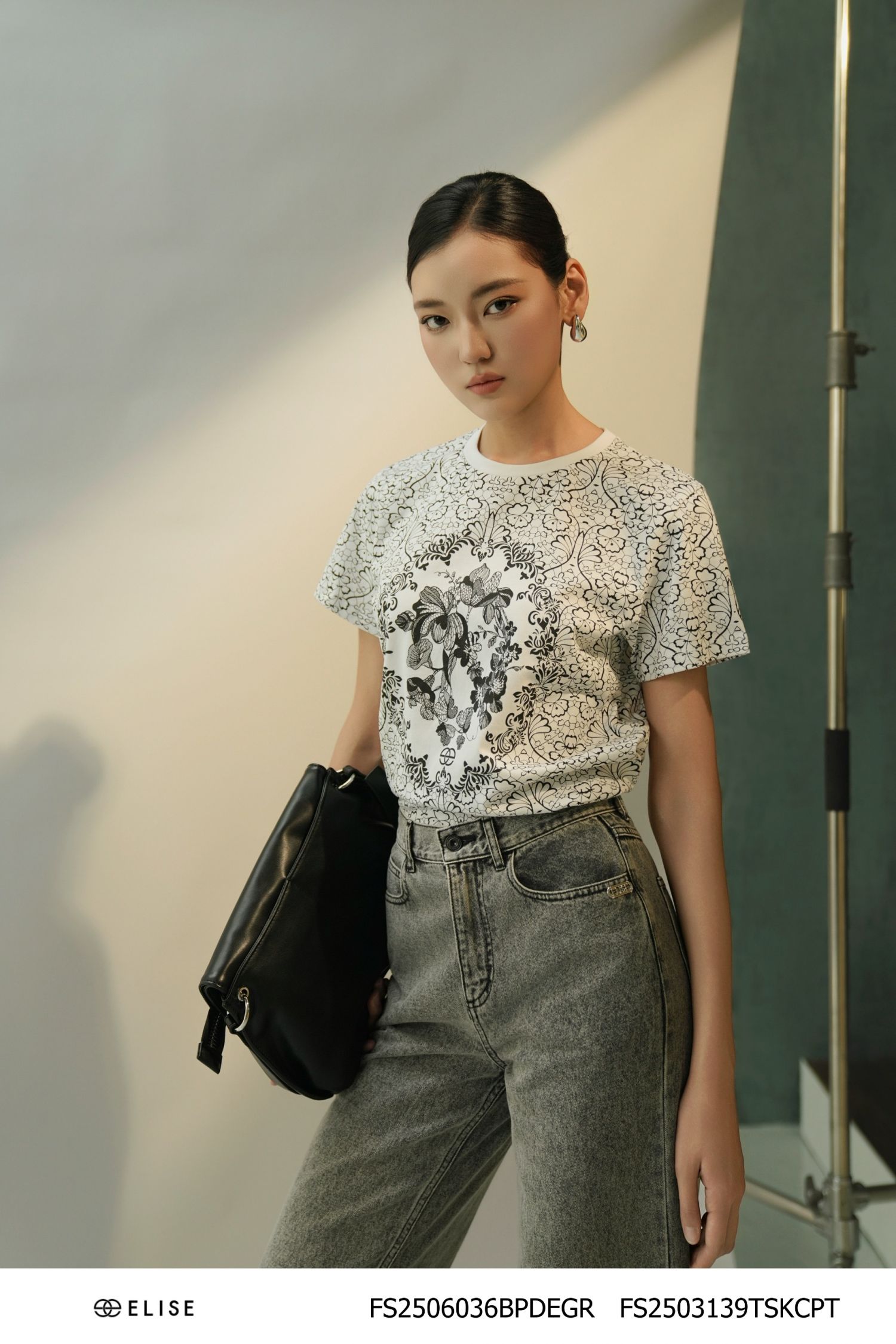 QUẦN DENIM SUÔNG GHI MỐC