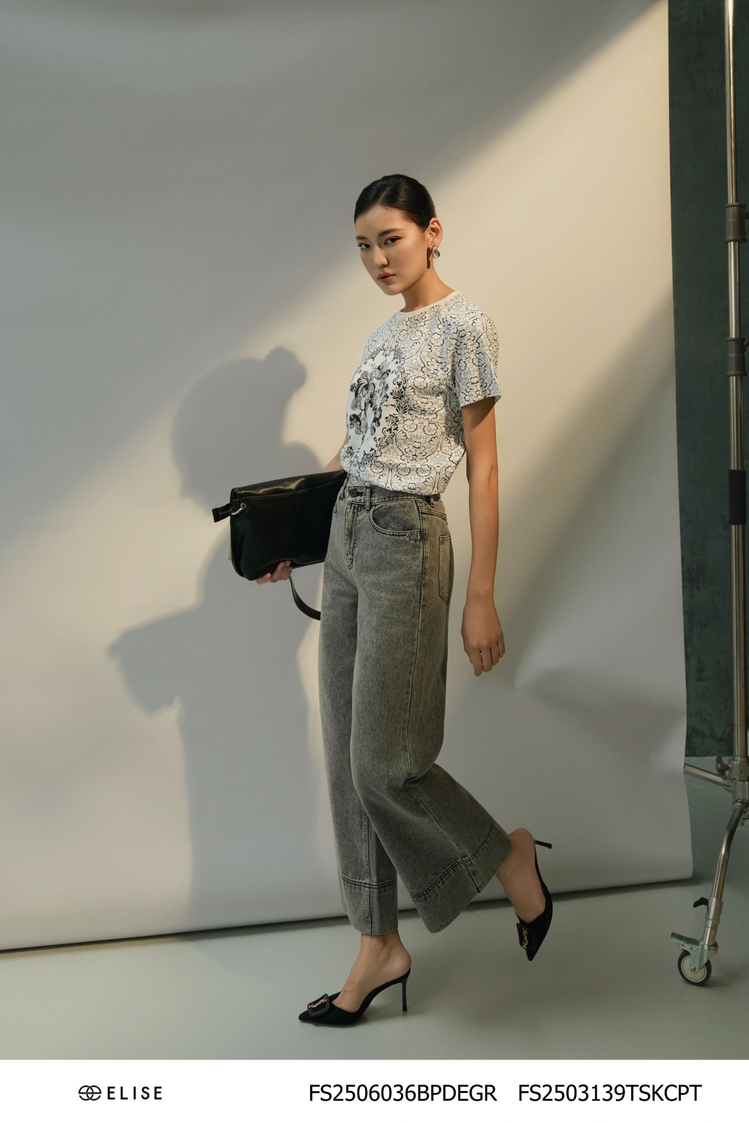 QUẦN DENIM SUÔNG GHI MỐC