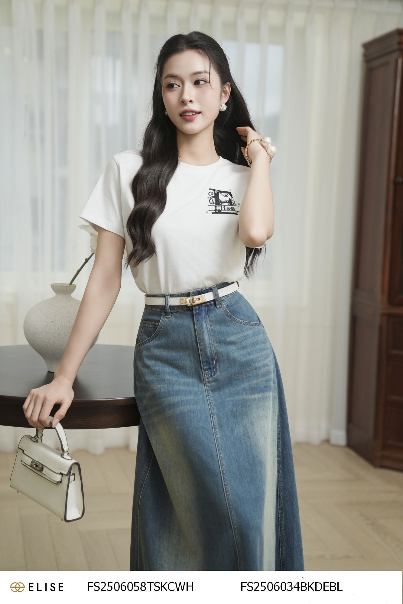 JUPE DENIM XANH BẠC ĐŨI MÔNG