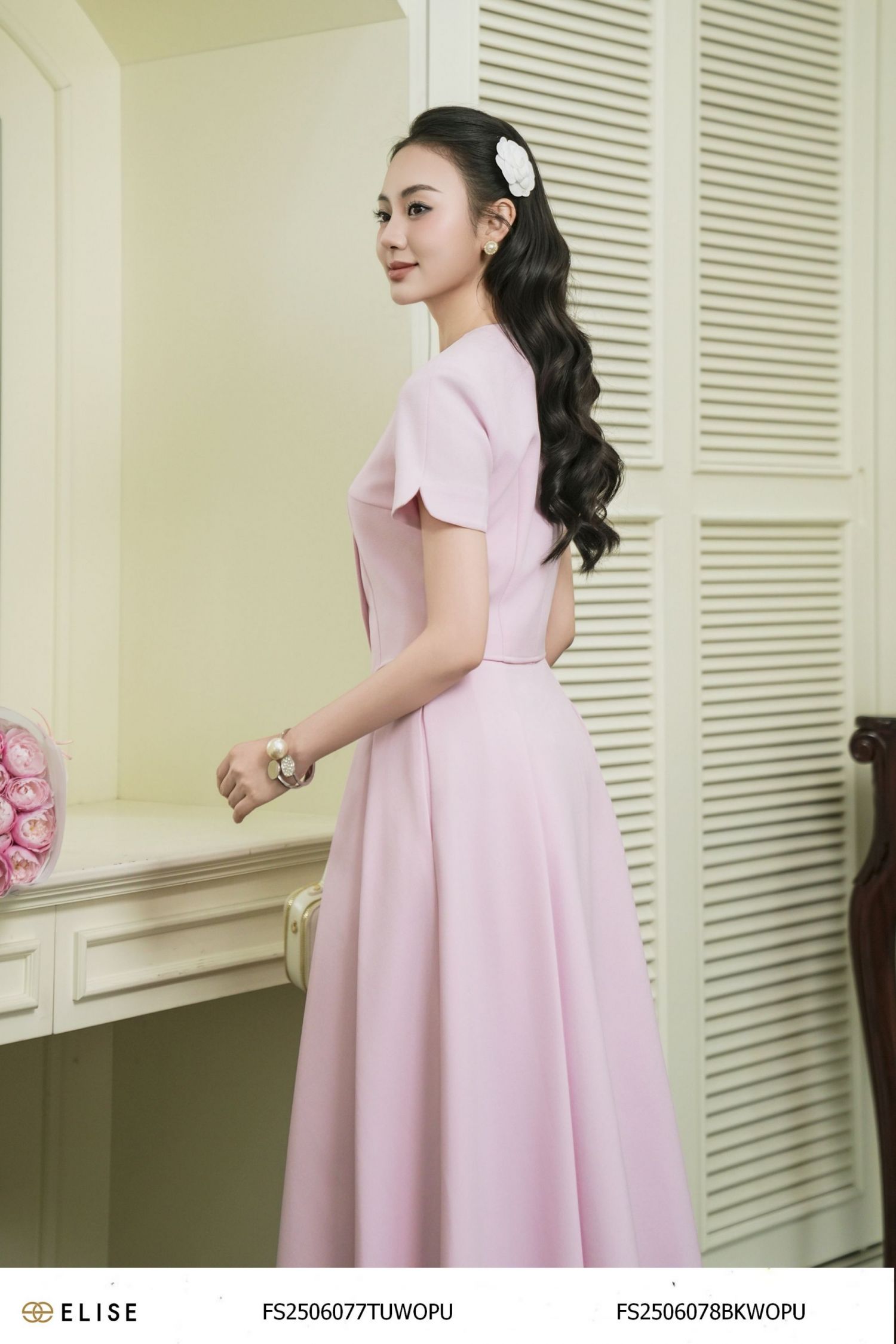 ÁO HỒNG ĐẬM NGẮN TAY VẠT LƯỢN