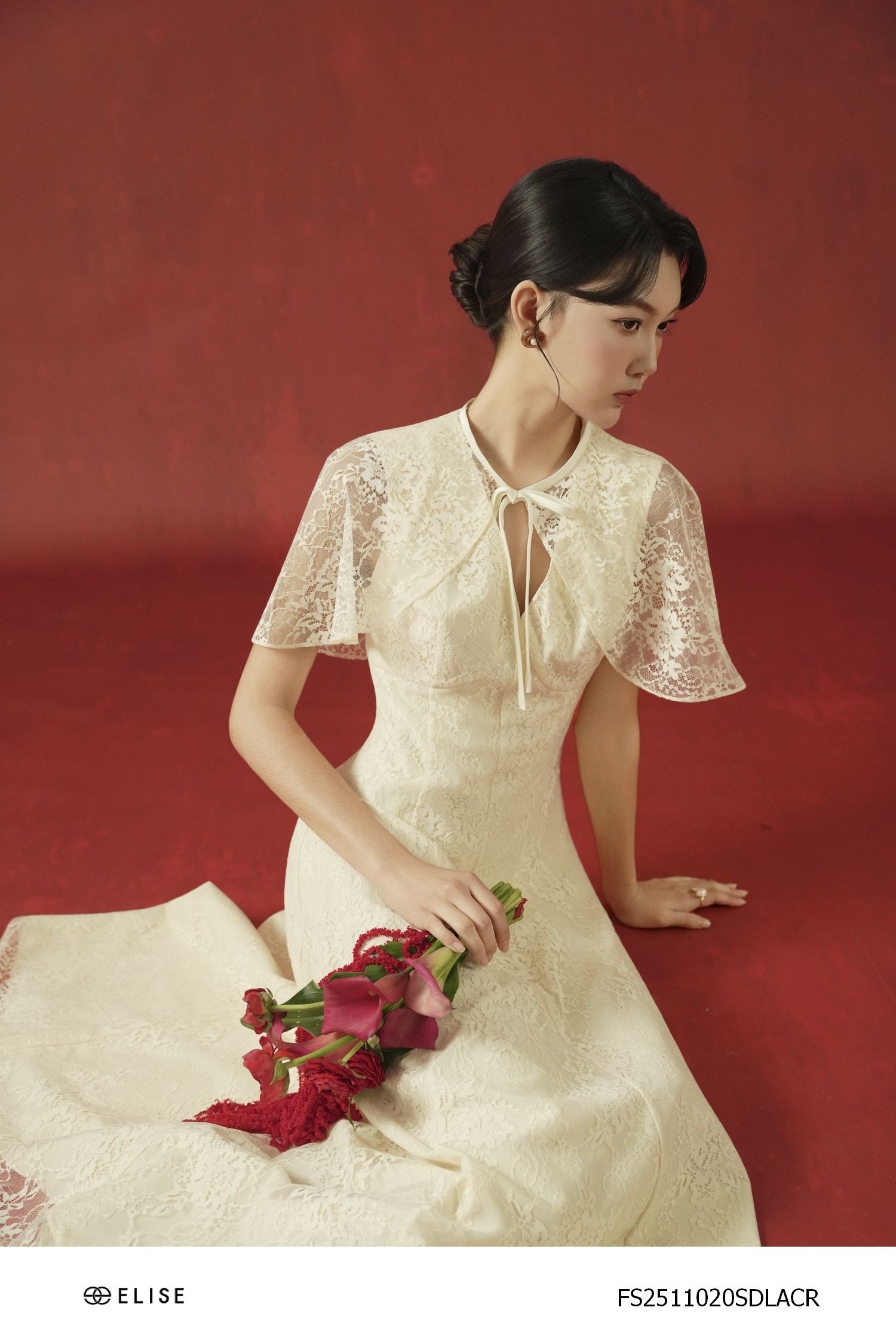 SET ĐẦM REN KEM BUỘC VAI CAPE