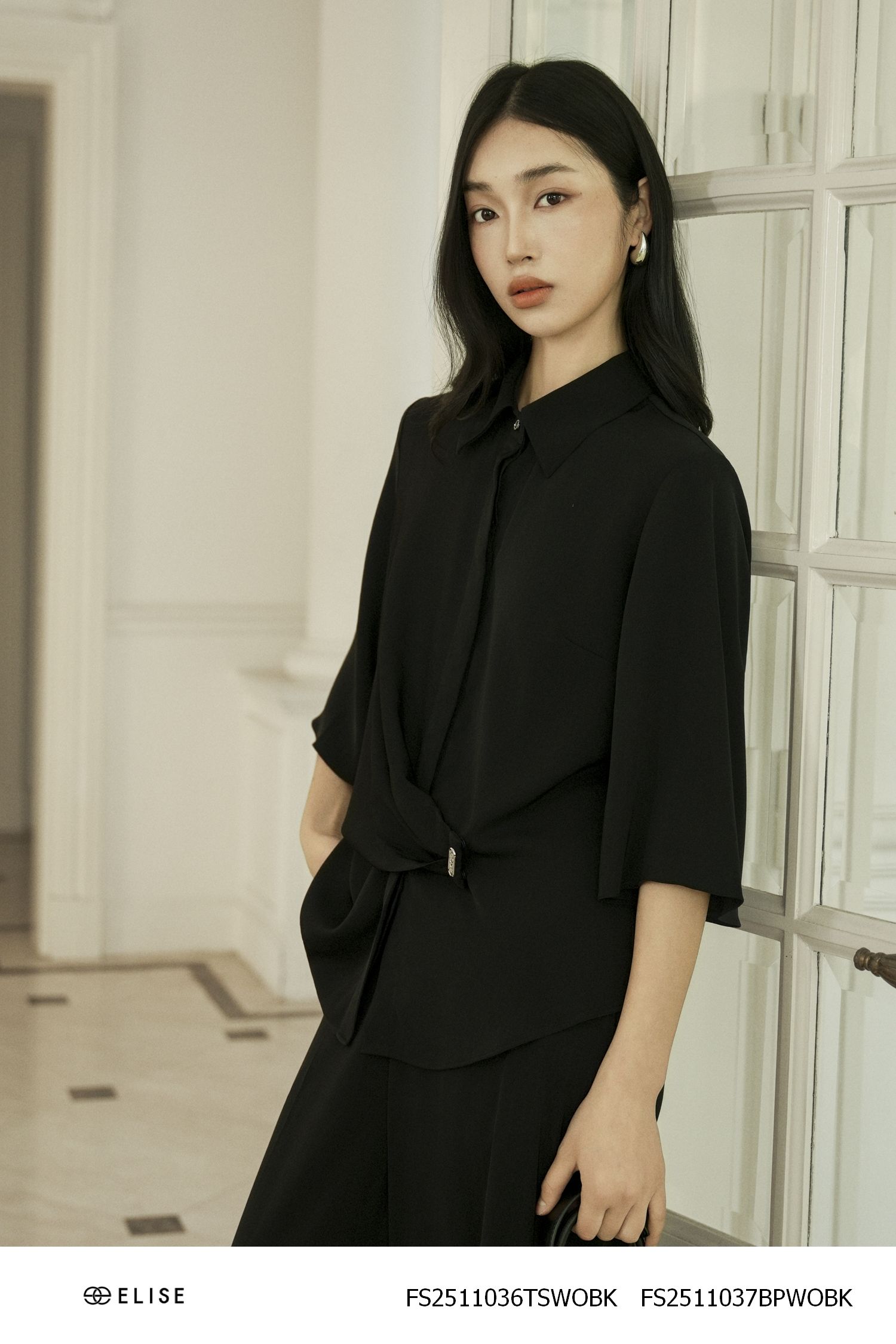 SM ĐEN TAY LỠ VẠT EO CHÉO