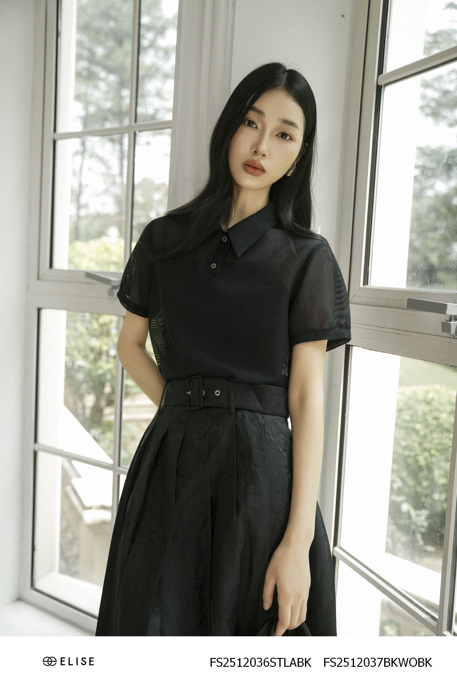 SET ÁO LƯỚI CHỈ ĐEN CỔ ĐỨC