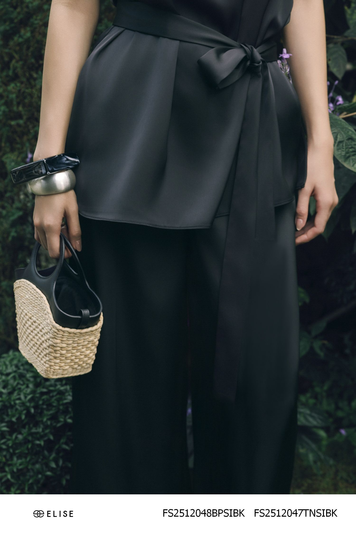 QUẦN LỤA SUÔNG ĐEN TÚI CHÉO
