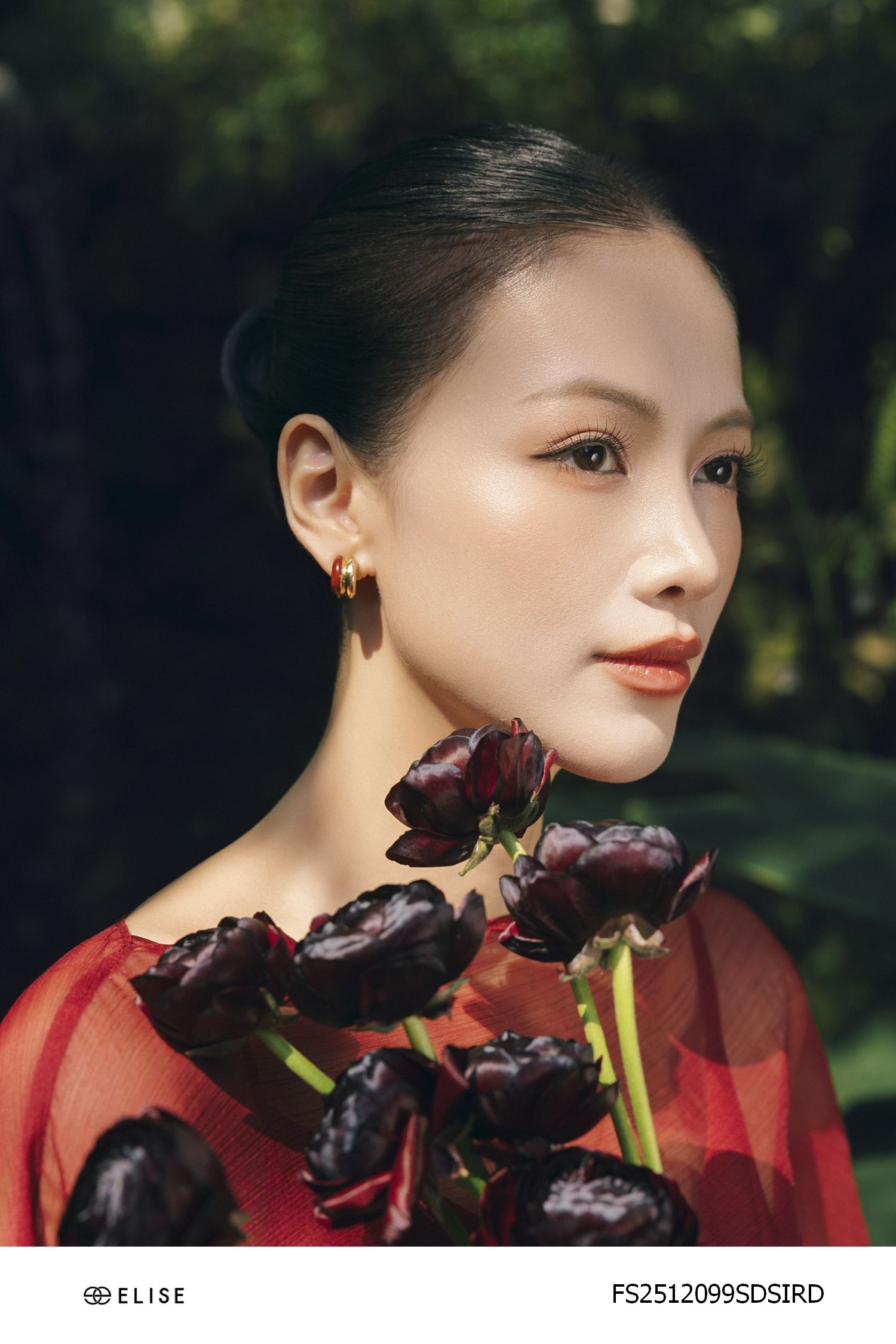 SET ĐẦM LỤA ĐỎ PHỐI KHĂN CHOÀNG VOAN