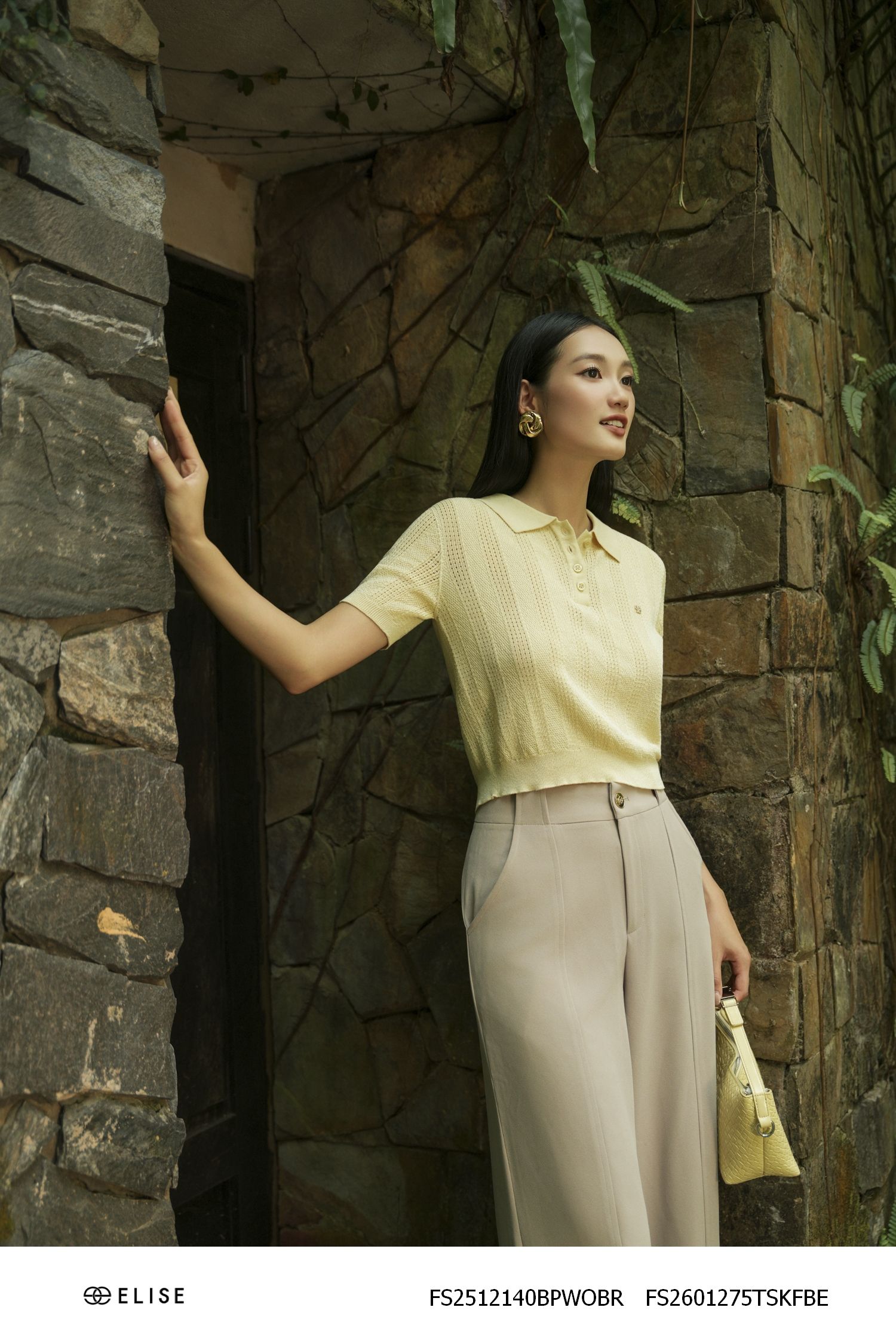 QUẦN SUÔNG NÂU VÂN TÚI CHÉO