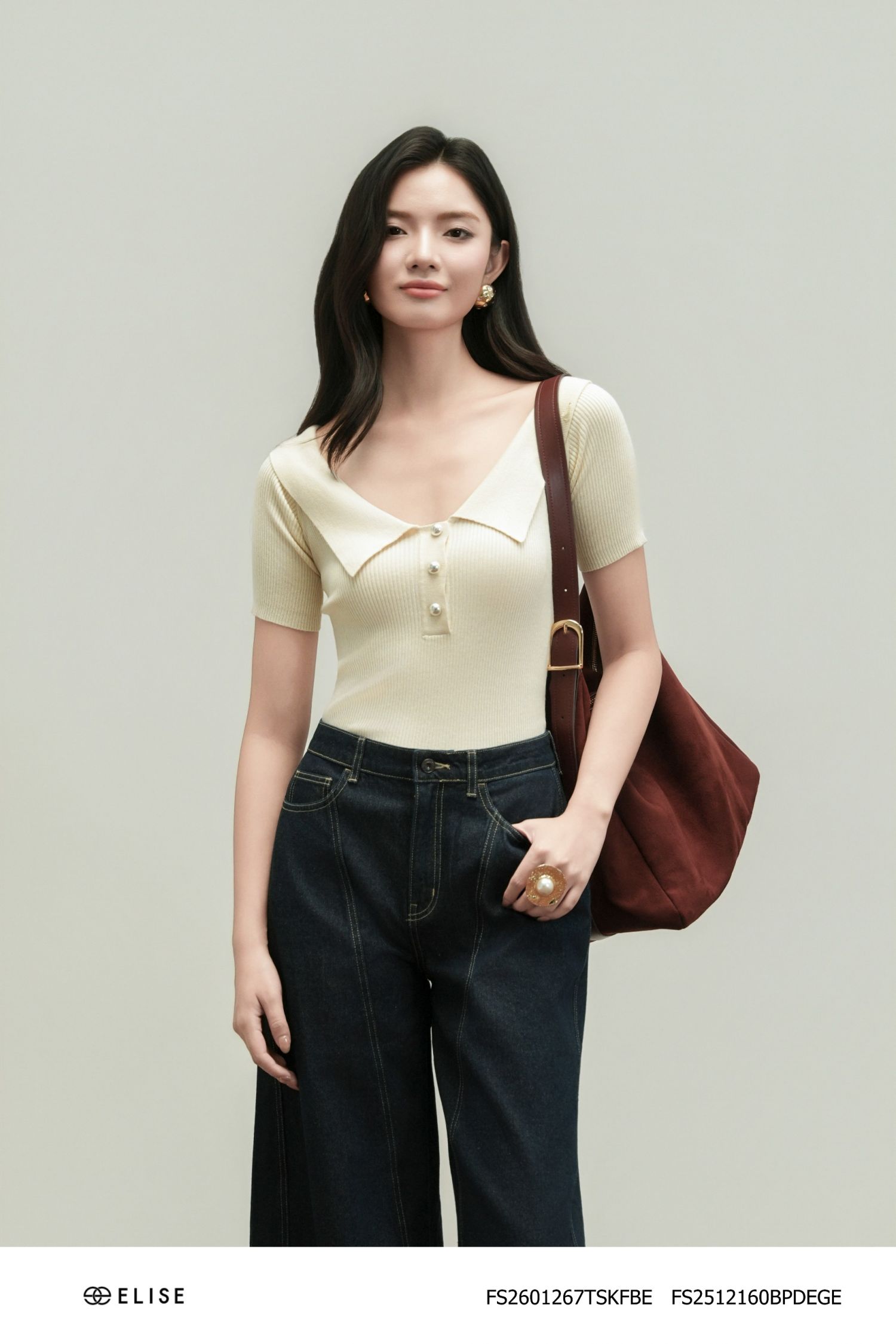 QUẦN JEANS XANH CHÀM CÚP TRƯỚC ĐÍNH LOGO