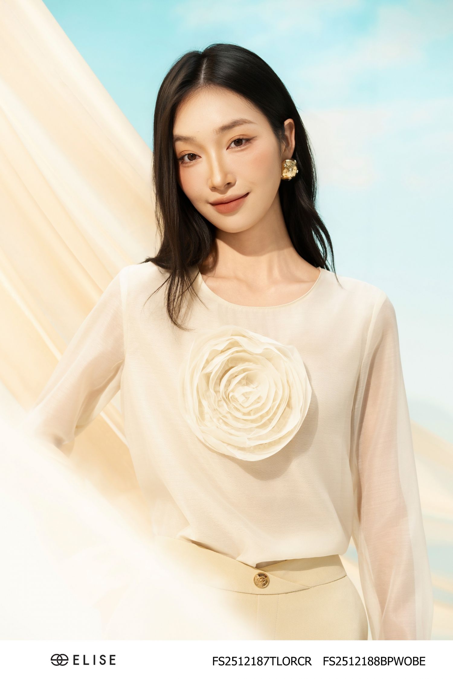 ÁO TƠ KEM ĐÍNH HOA NGỰC
