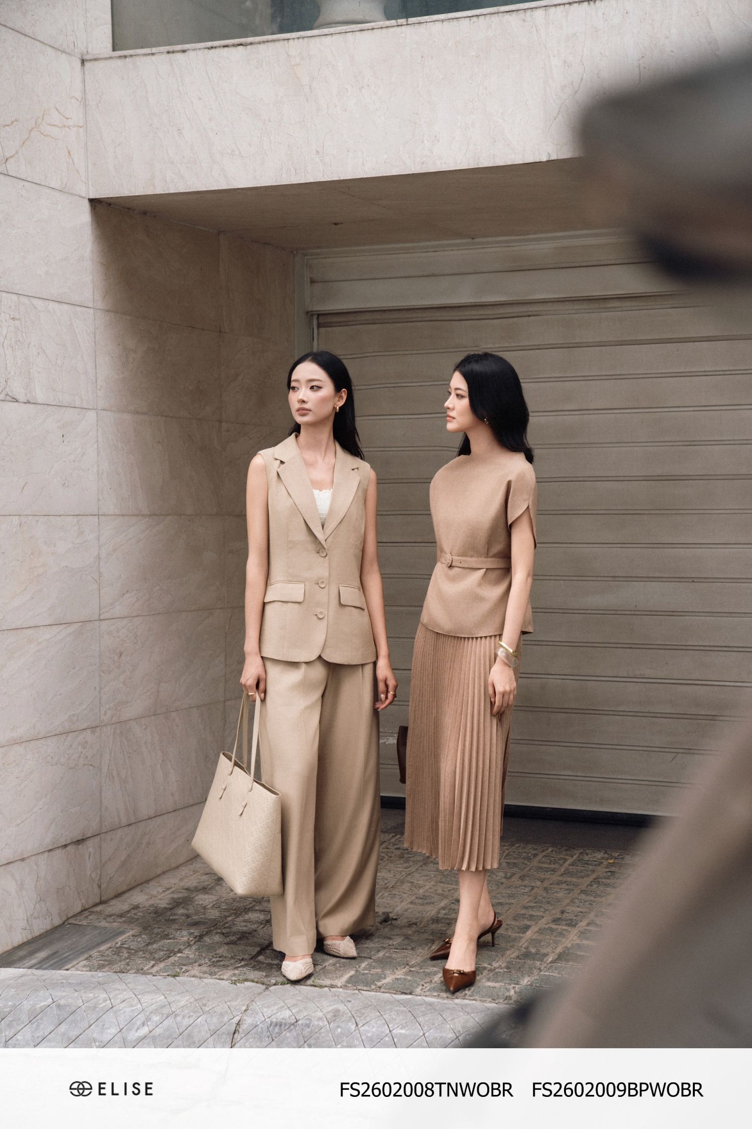 QUẦN SUÔNG LINEN NÂU TÚI CHÉO