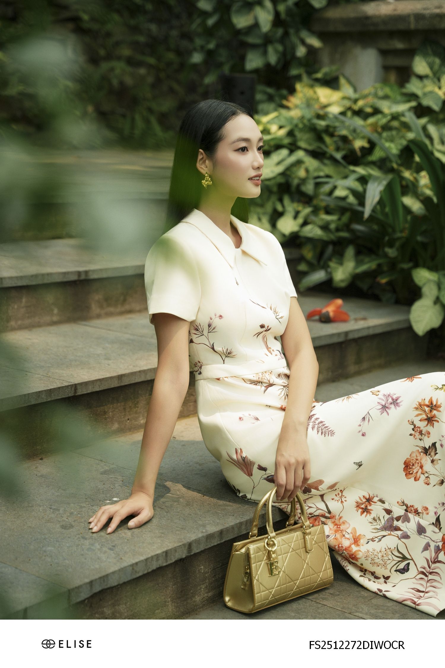 ĐẦM TUYTSY KEM HT HOA XẺ SAU