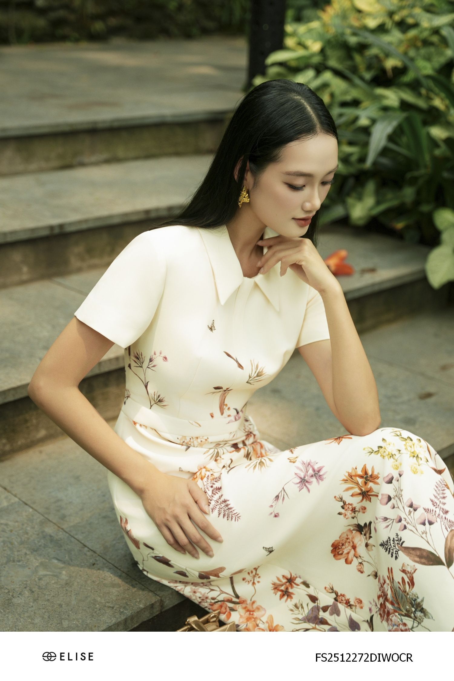 ĐẦM TUYTSY KEM HT HOA XẺ SAU