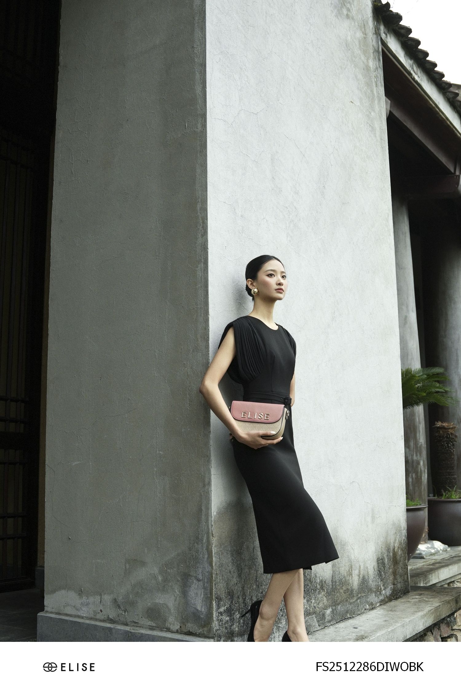 ĐẦM TUYTSY ĐEN TAY PHỐI CHIFFON DẬP LY