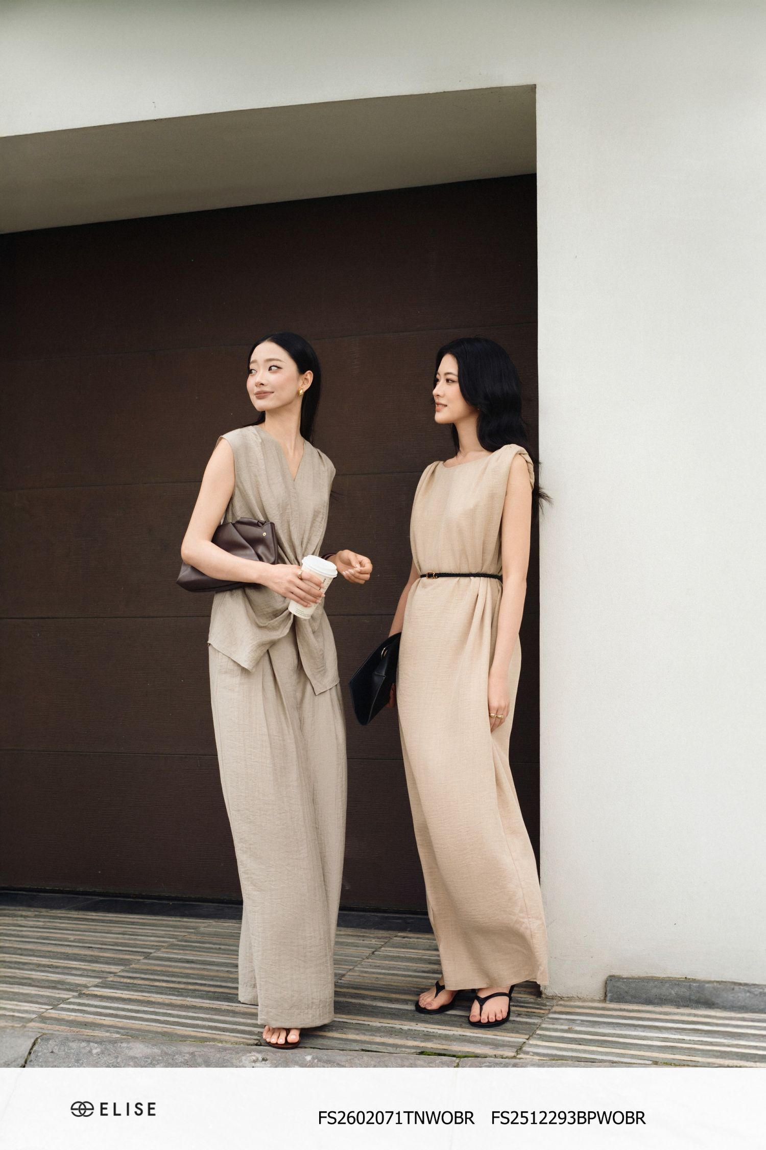 QUẦN SUÔNG NÂU GHI TÚI DỌC