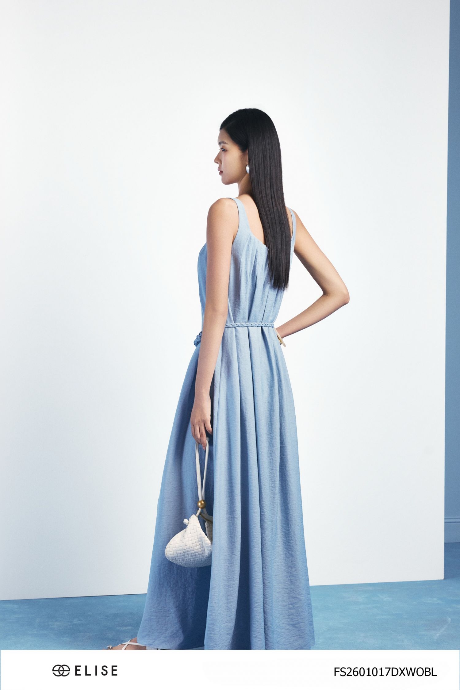 ĐẦM MAXI LINEN XANH MUỐI TIÊU TẾT ĐAI EO