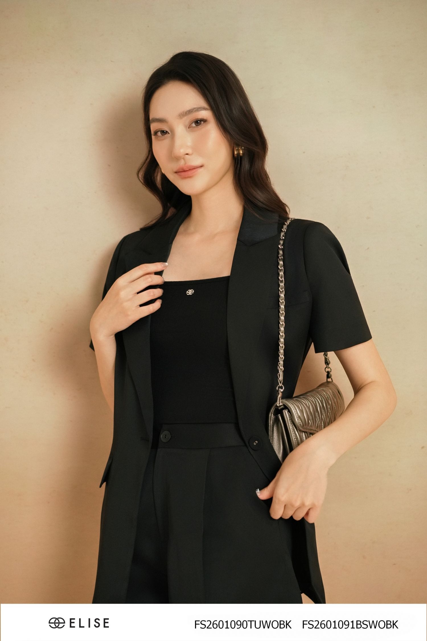 VEST ĐEN PHỐI VẠT CHIFFON SAU