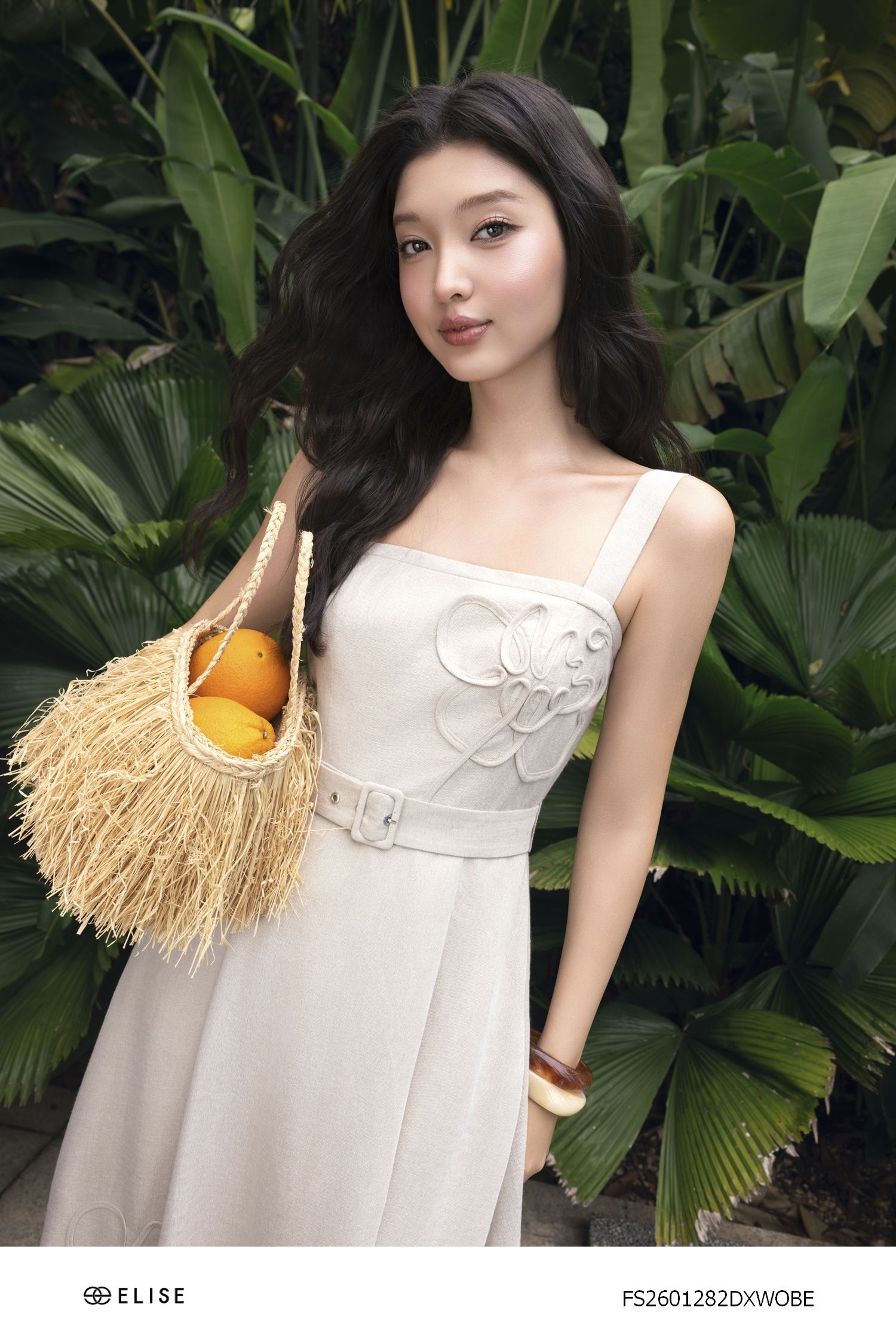 ĐẦM LINEN ĐAI EO CHẠY DÂY HOA