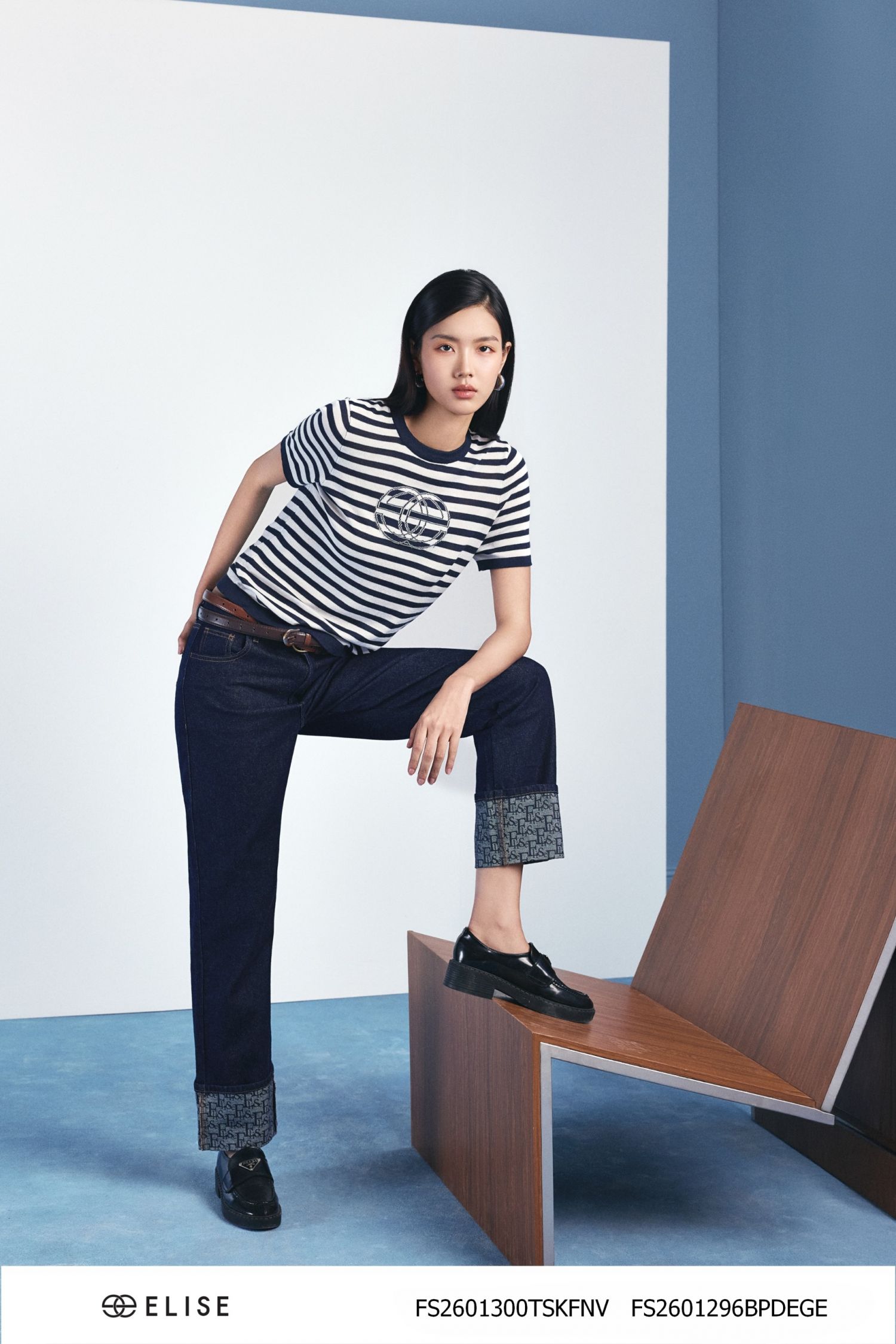 QUẦN JEANS XANH CHÀM GẤU IN
