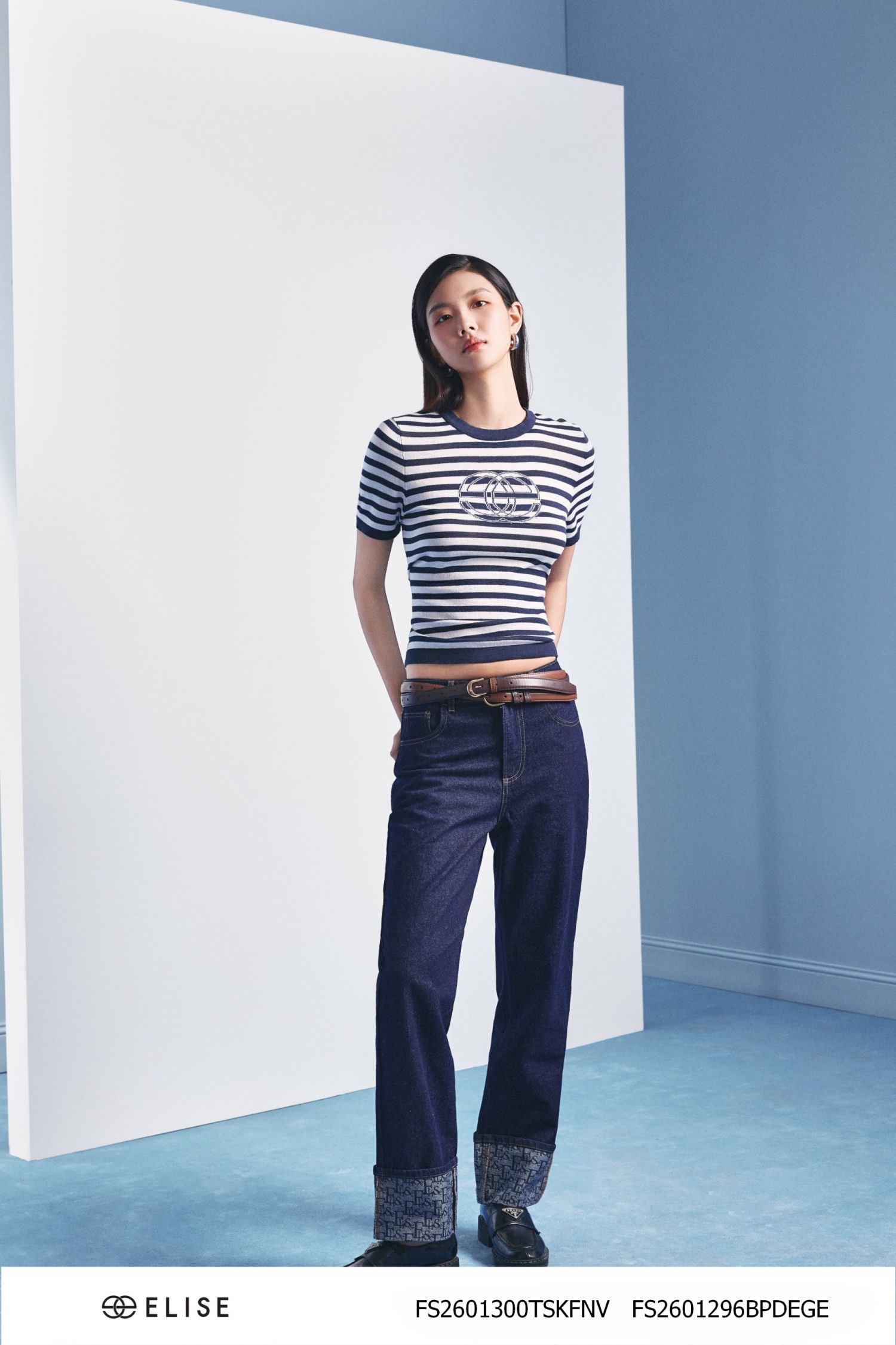 QUẦN JEANS XANH CHÀM GẤU IN