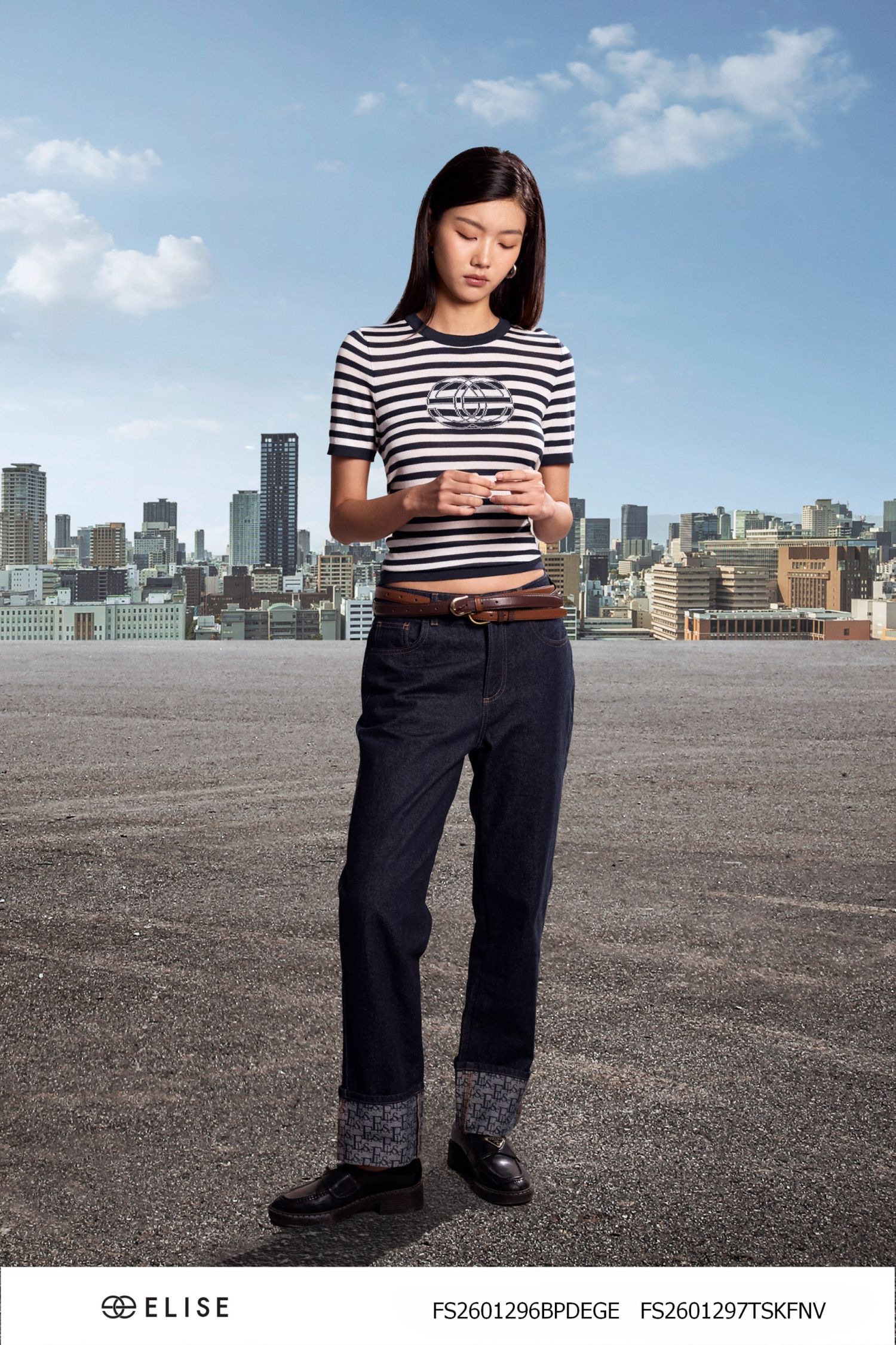QUẦN JEANS XANH CHÀM GẤU IN