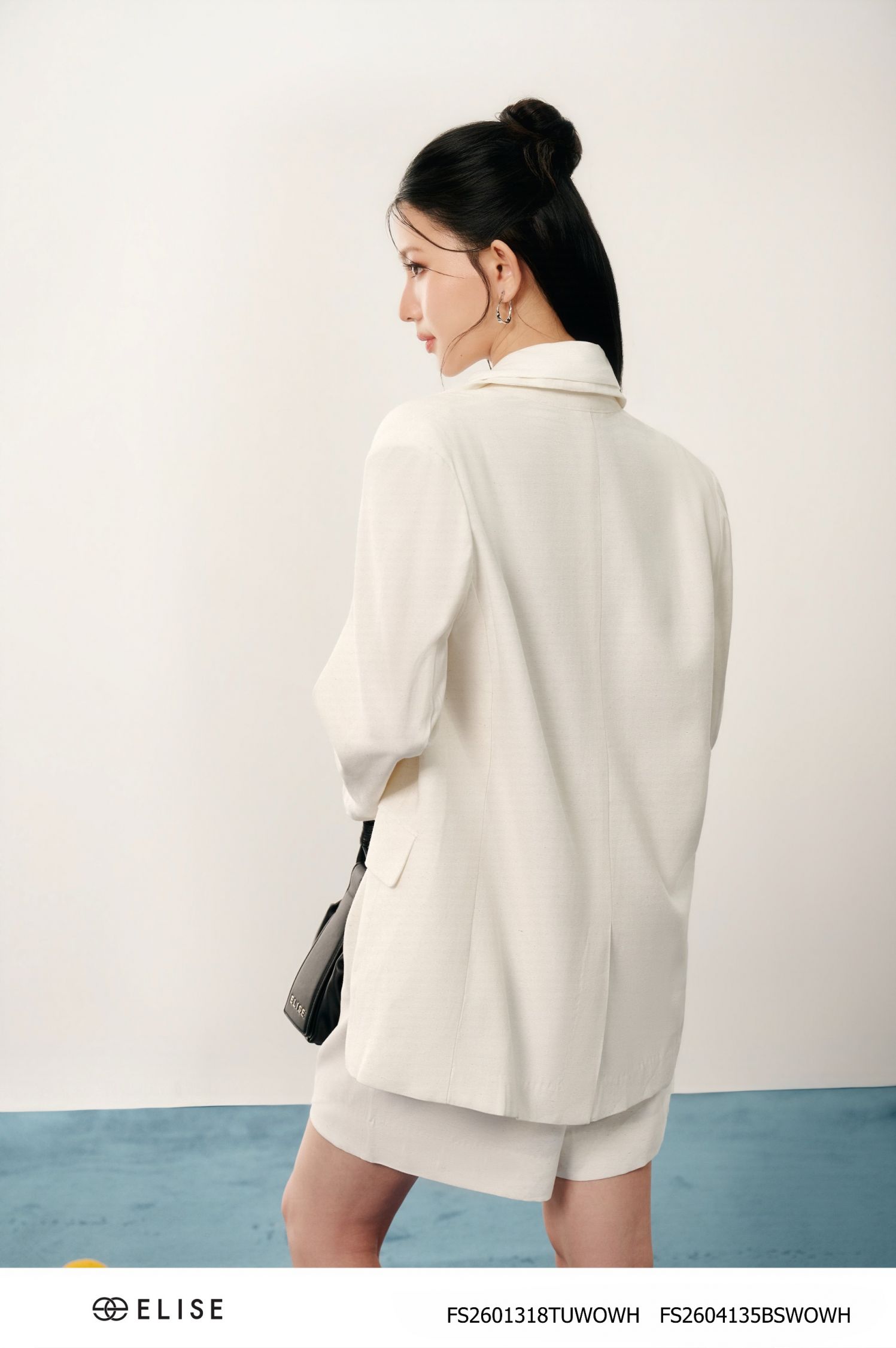 BLAZER LINEN TRẮNG MUỐI TIÊU CƠI TÚI