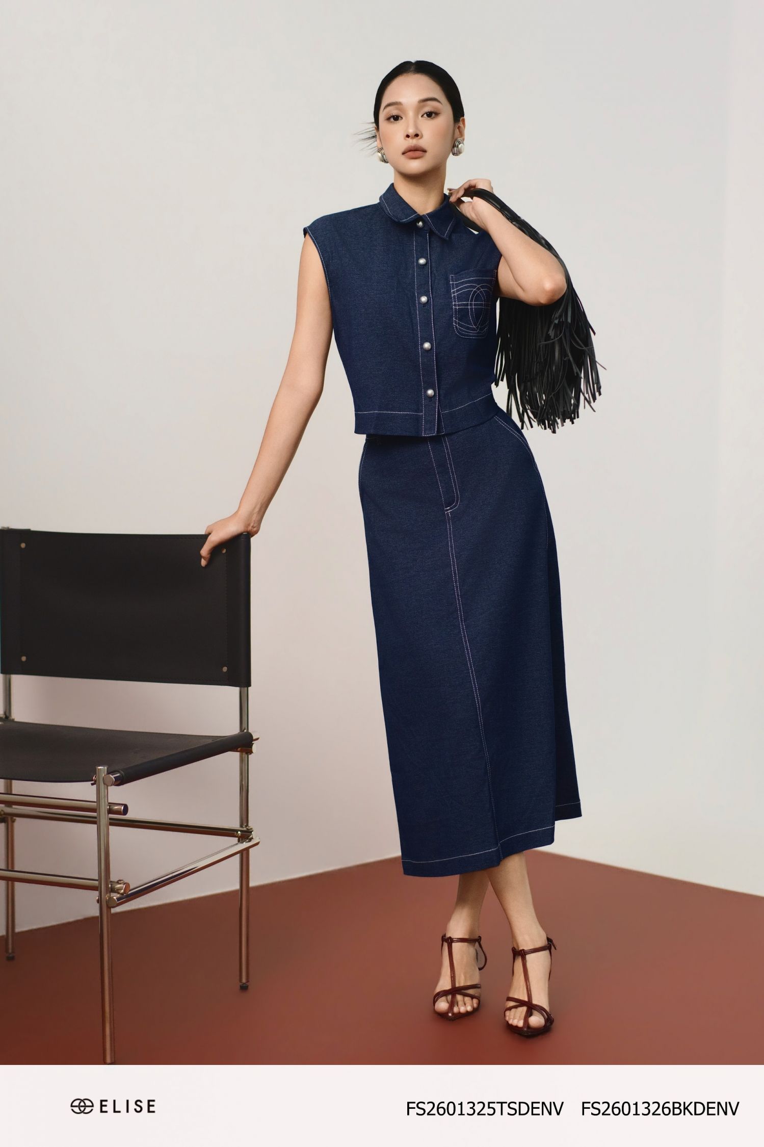 ÁO DENIM VAI CHỜM DIỄU CHỈ