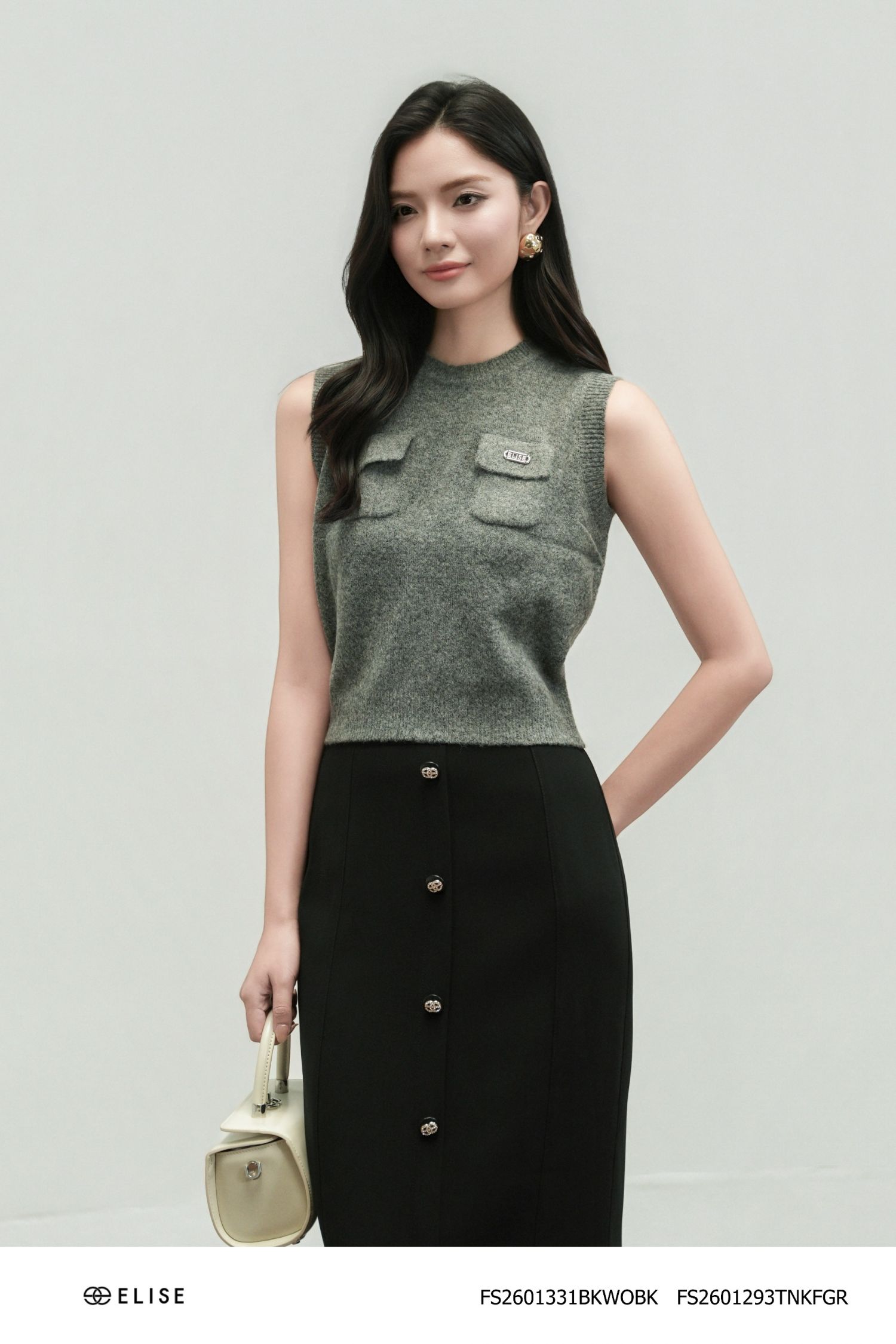 JUPE BÚT CHÌ ĐEN XẺ SAU
