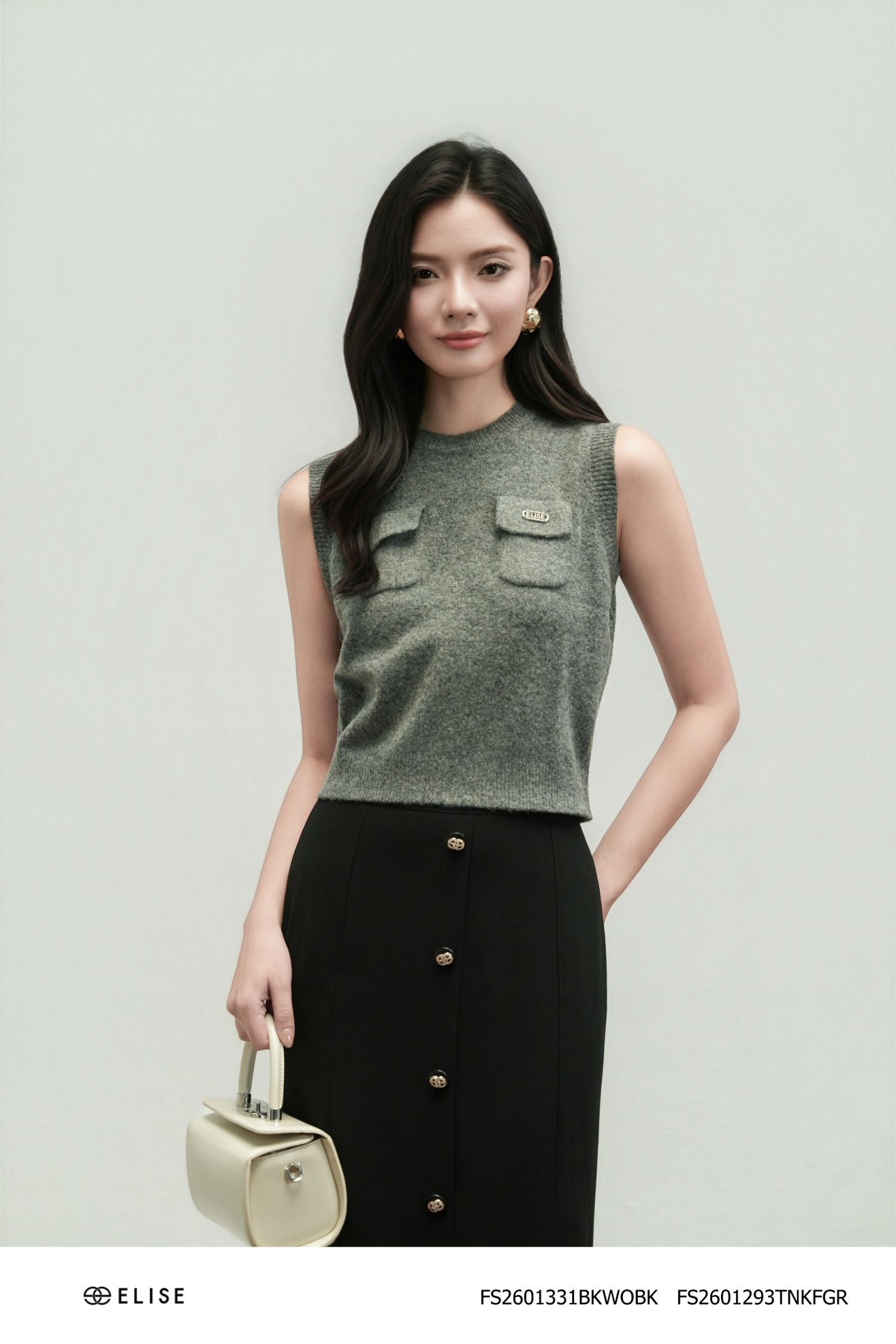 JUPE BÚT CHÌ ĐEN XẺ SAU