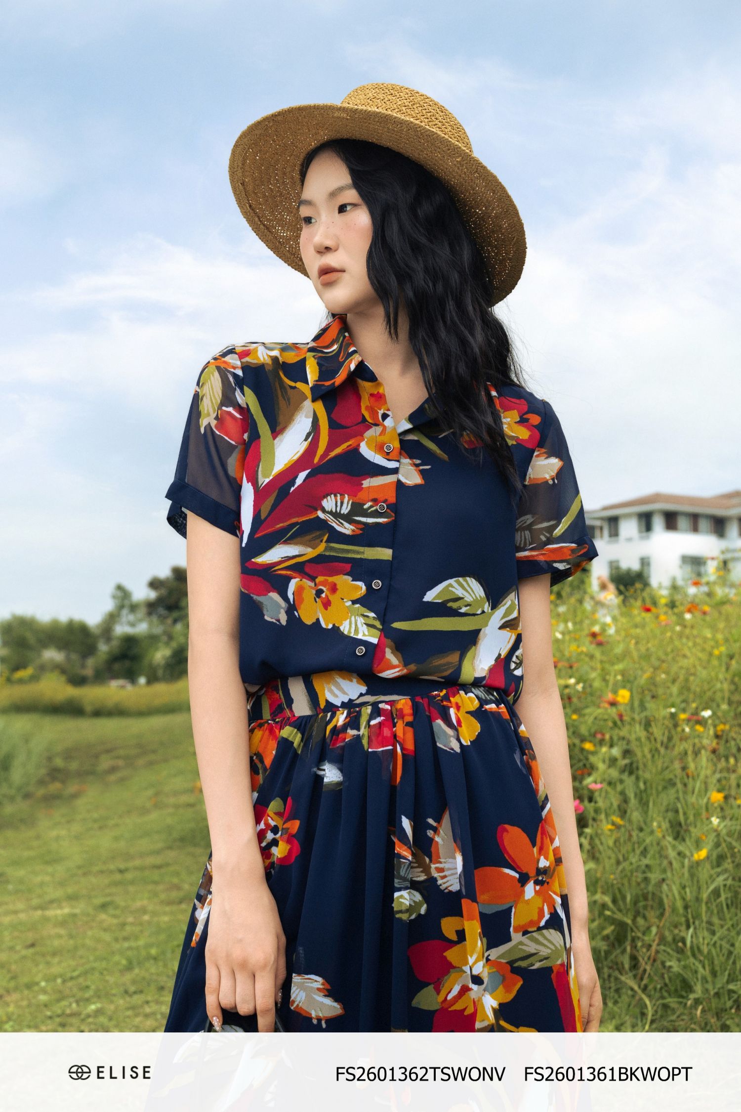 SM CHIFFON HOA NỀN TÍM THAN