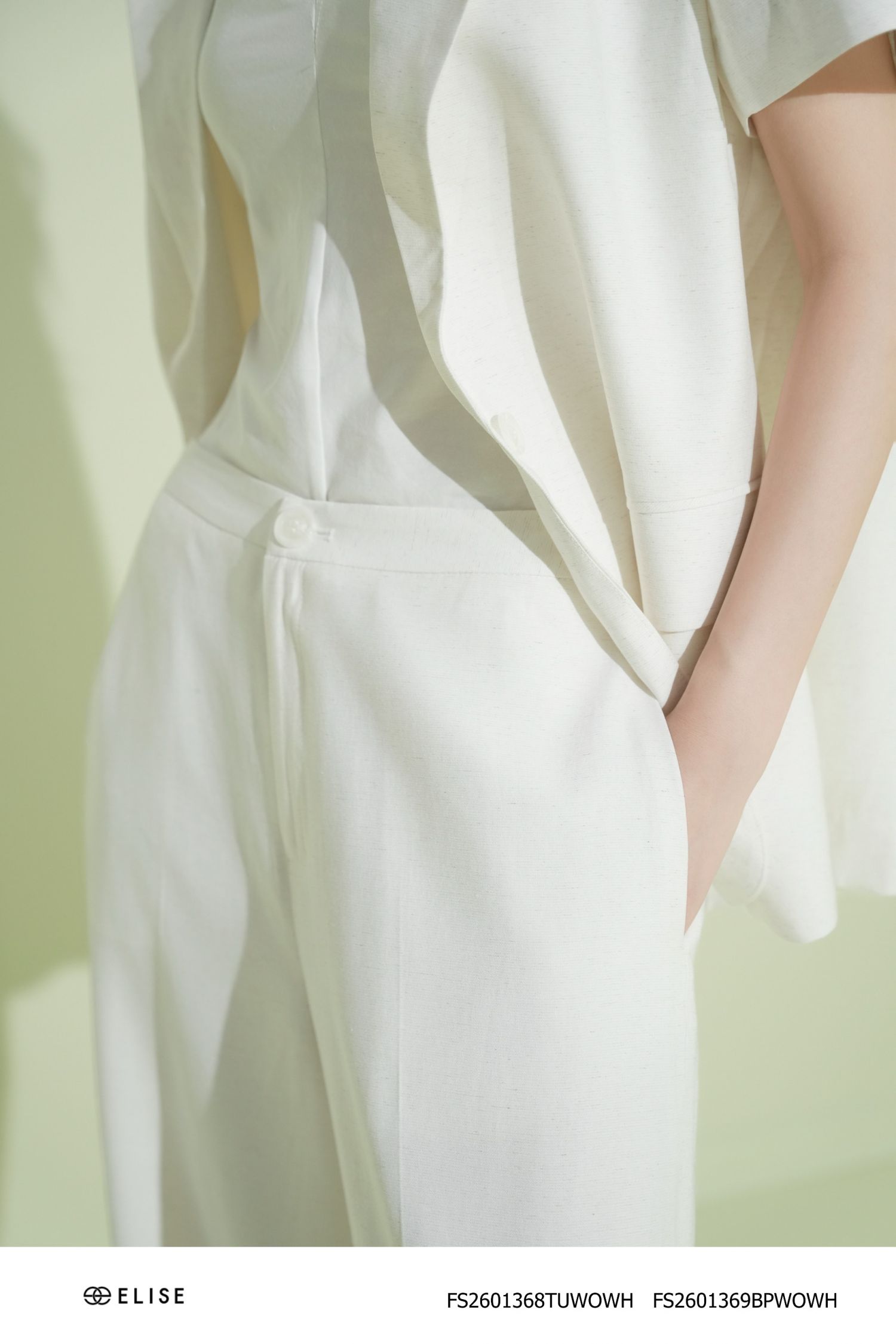 VEST TRẮNG MUỐI TIÊU NẮP TÚI
