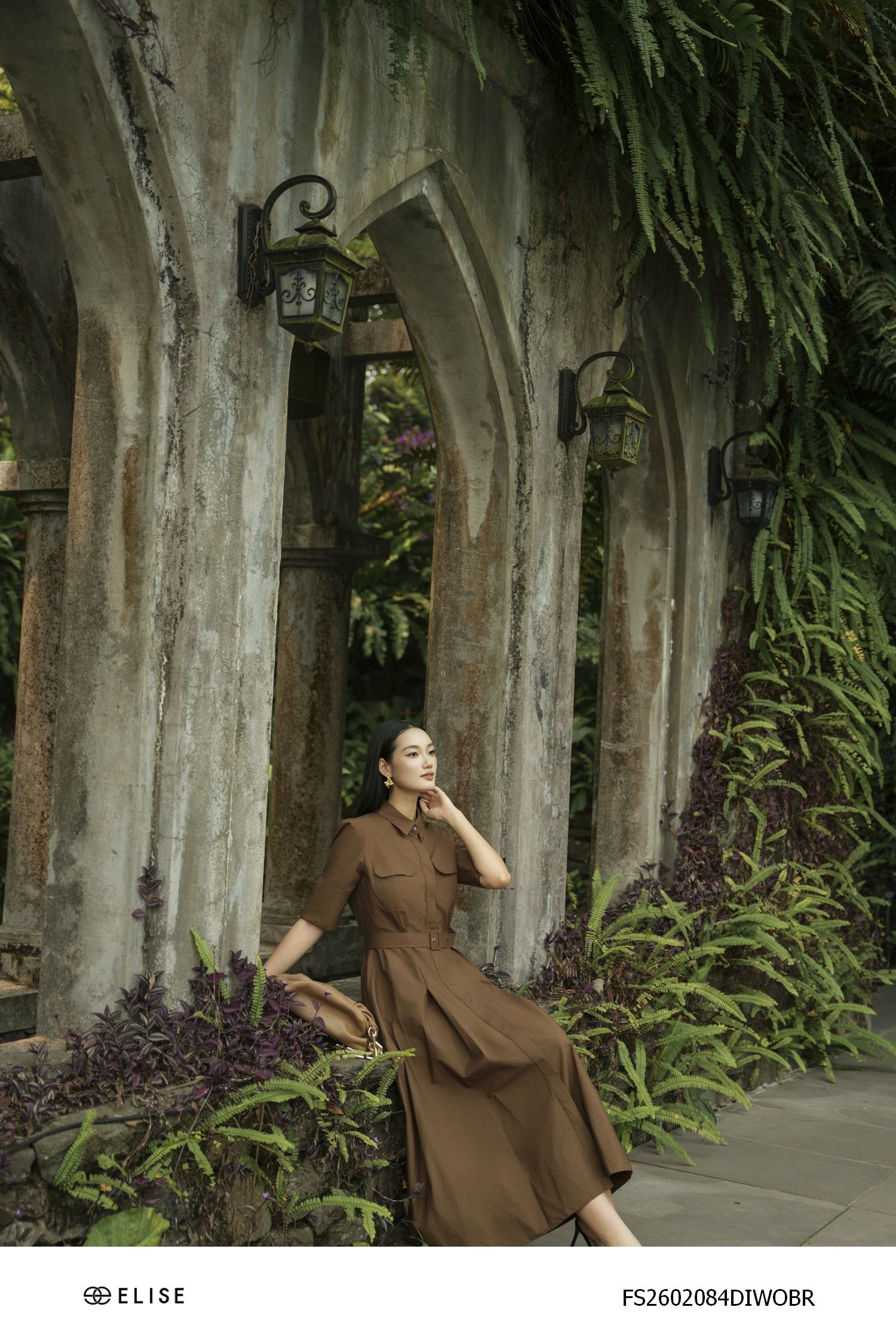 ĐẦM THÔ NÂU ĐAI EO