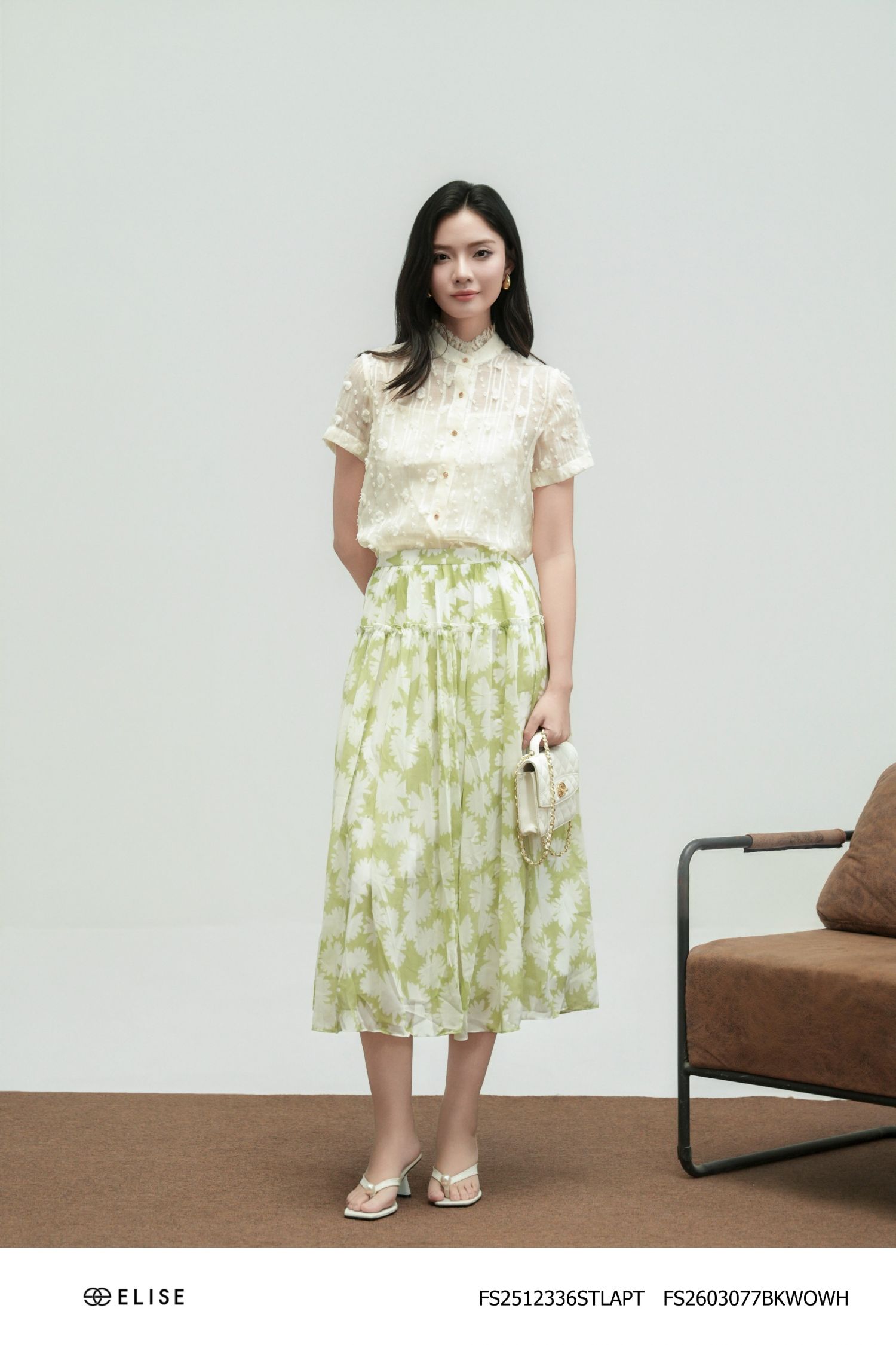 CV CHIFFON HT HOA TRẮNG XẾP NHÚN BÈO