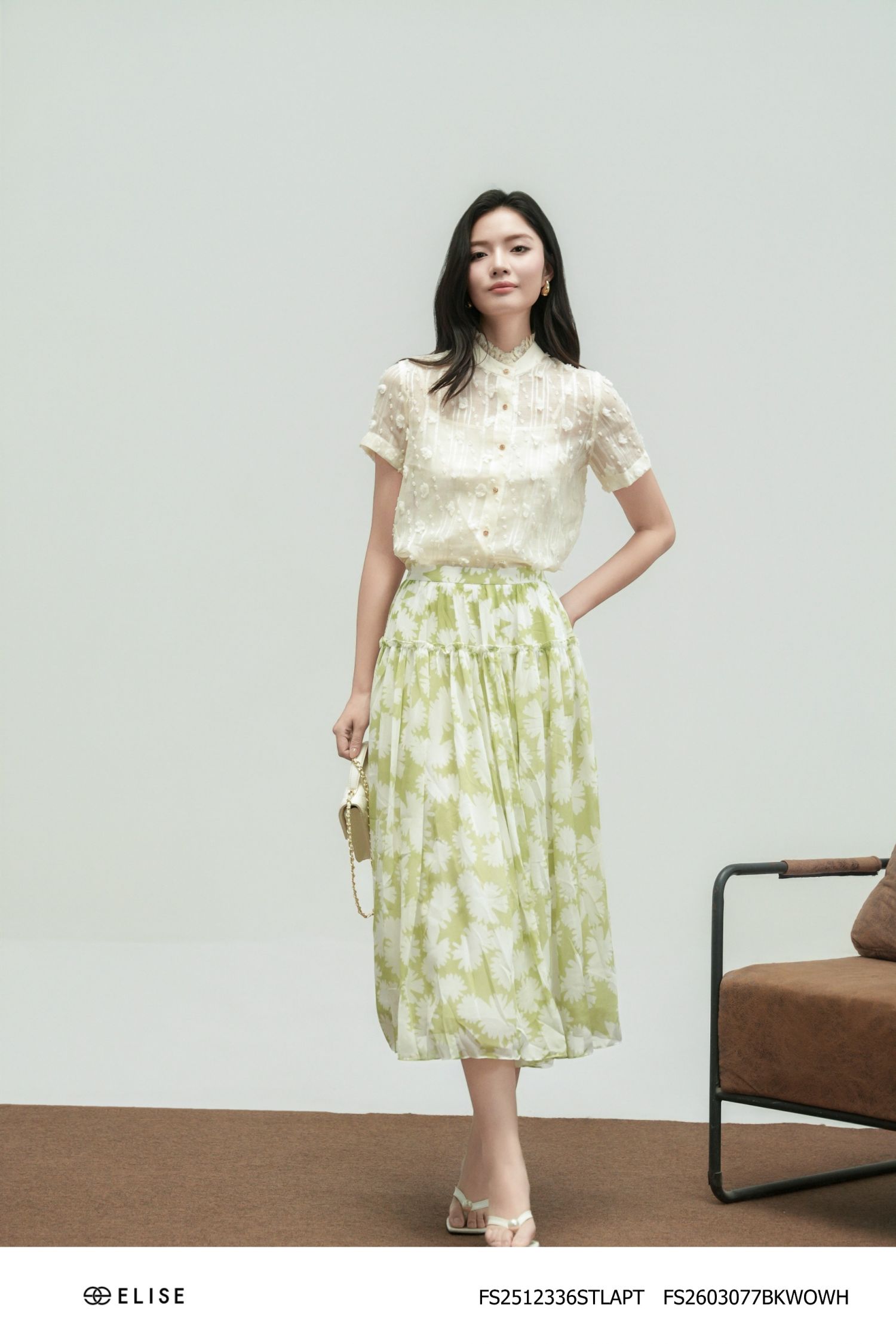 CV CHIFFON HT HOA TRẮNG XẾP NHÚN BÈO