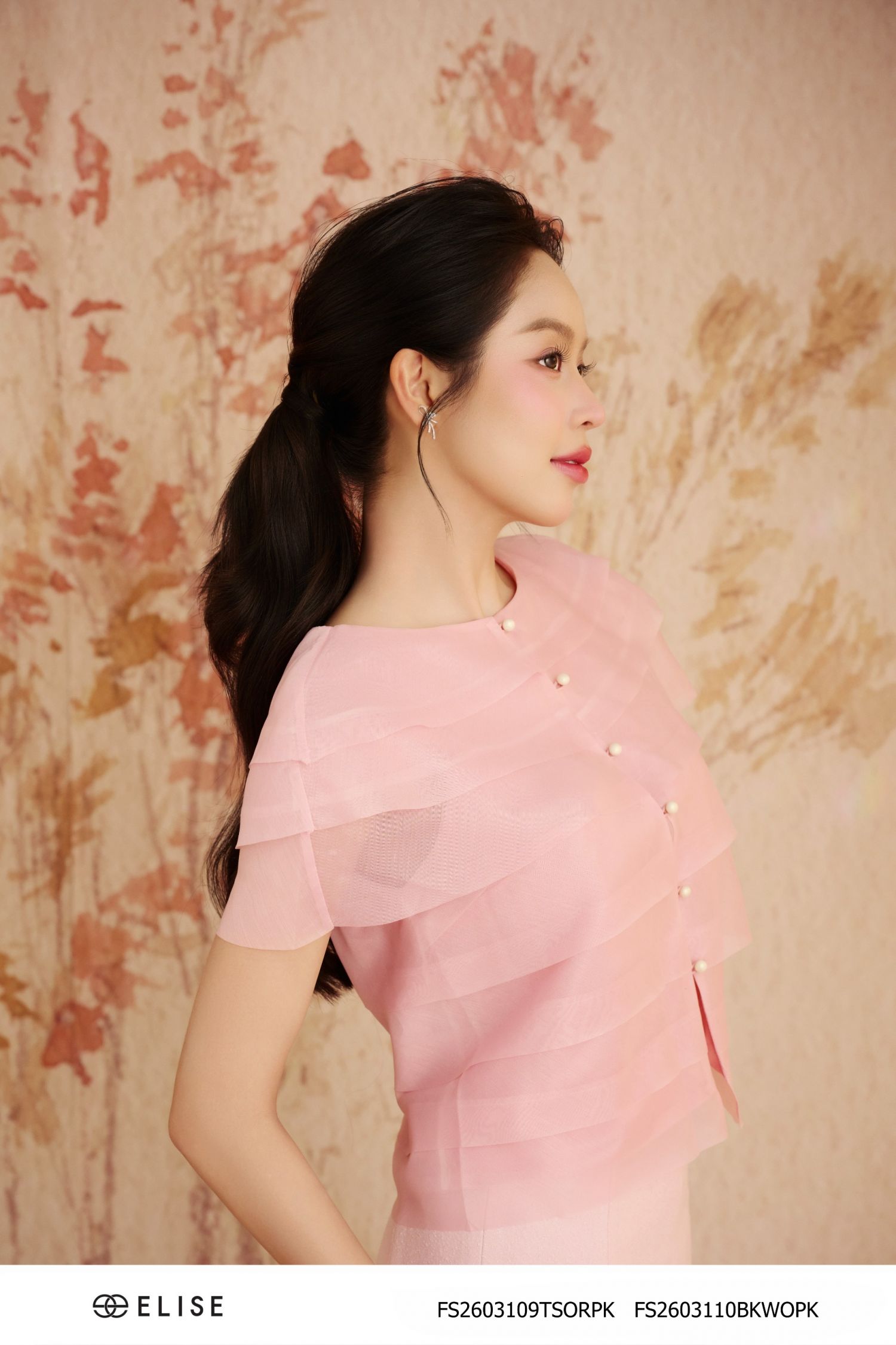 JUPE HỒNG SỢI NỔI XẺ SAU
