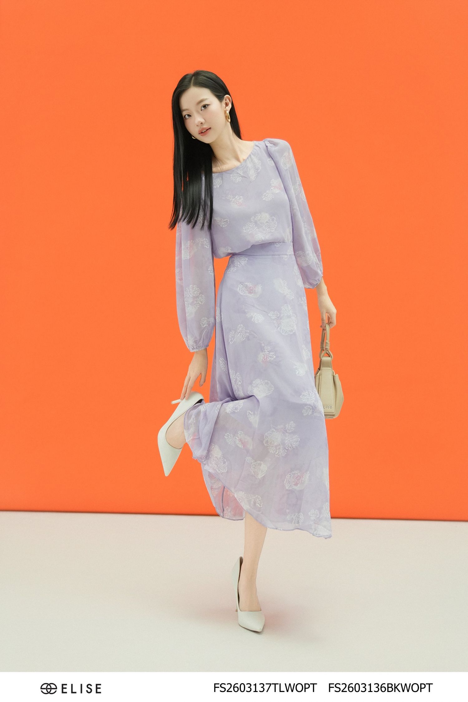 CV CHIFFON HT HOA NỀN TÍM