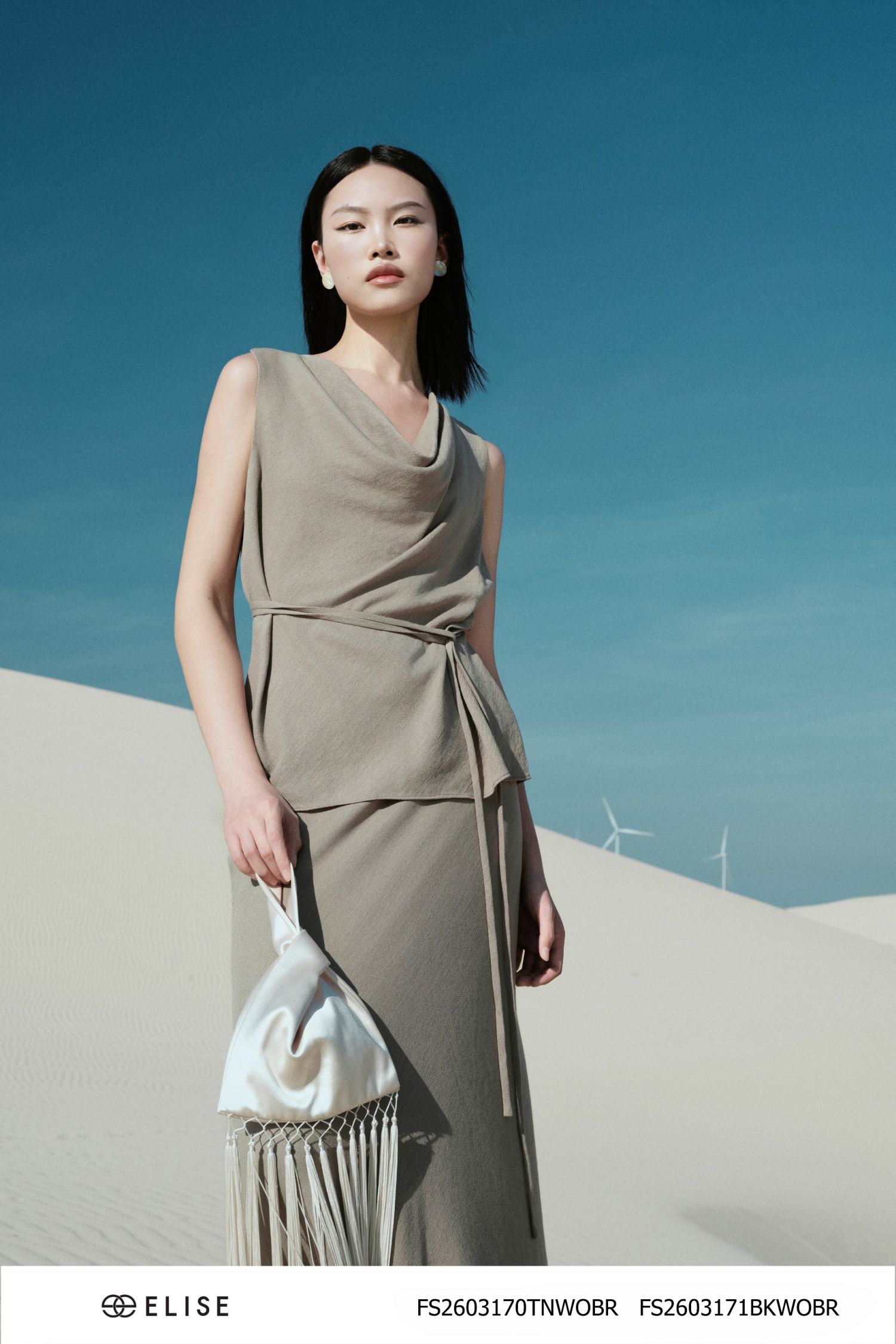 ÁO LINEN CỔ ĐỔ BUỘC DÂY EO