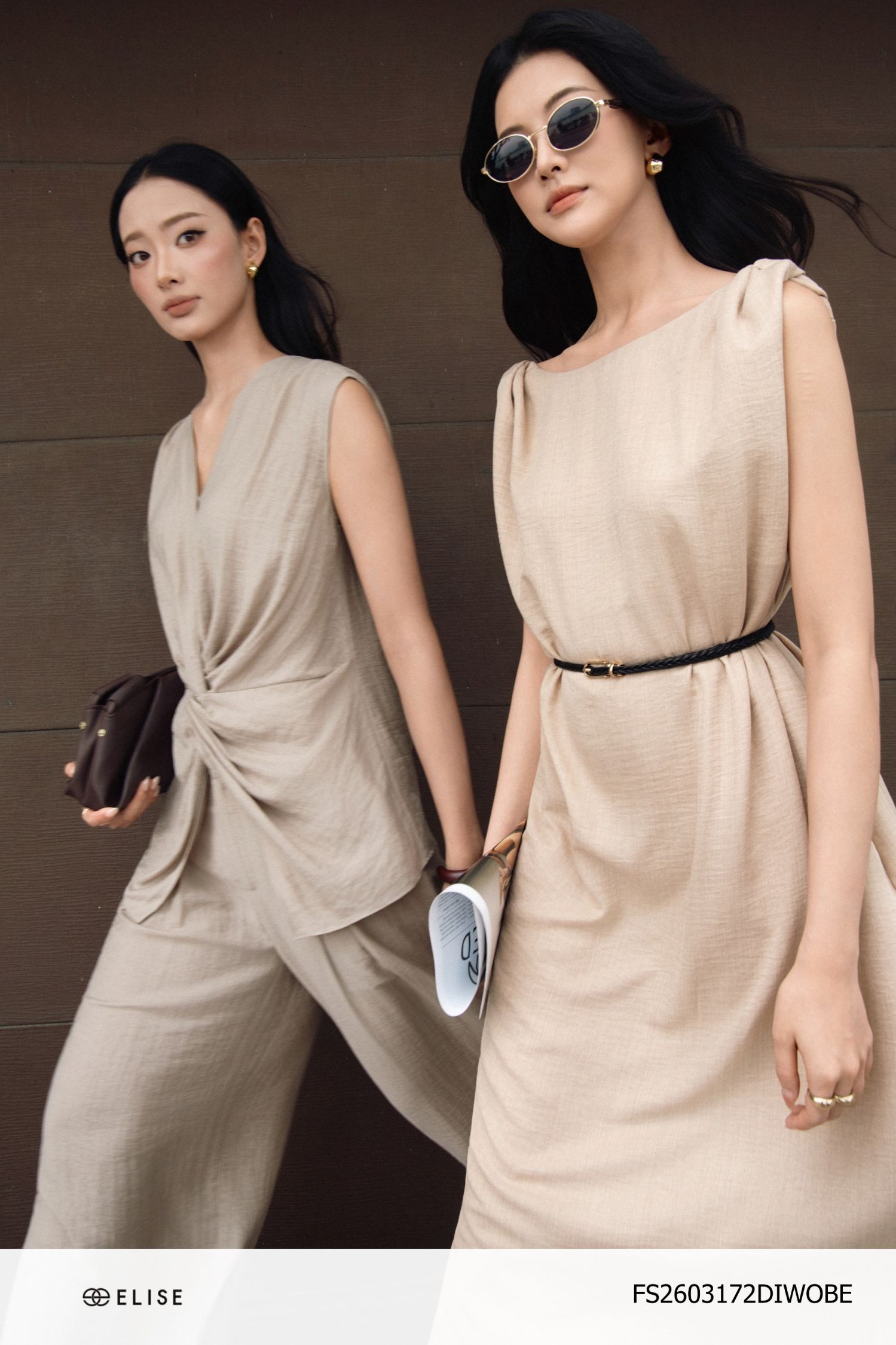 ĐẦM LINEN BE XOẮN VAI XẺ BÊN