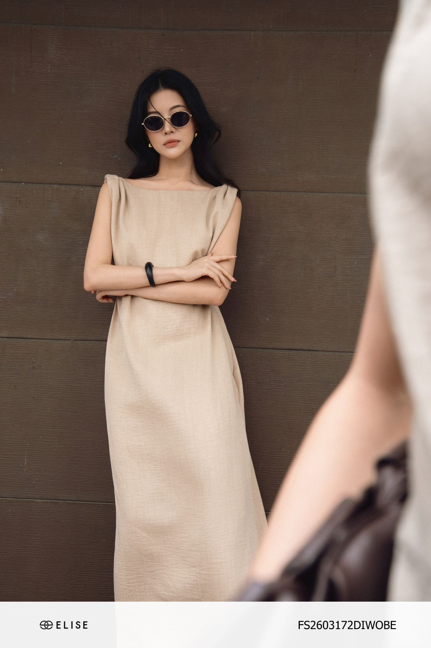 ĐẦM LINEN BE XOẮN VAI XẺ BÊN