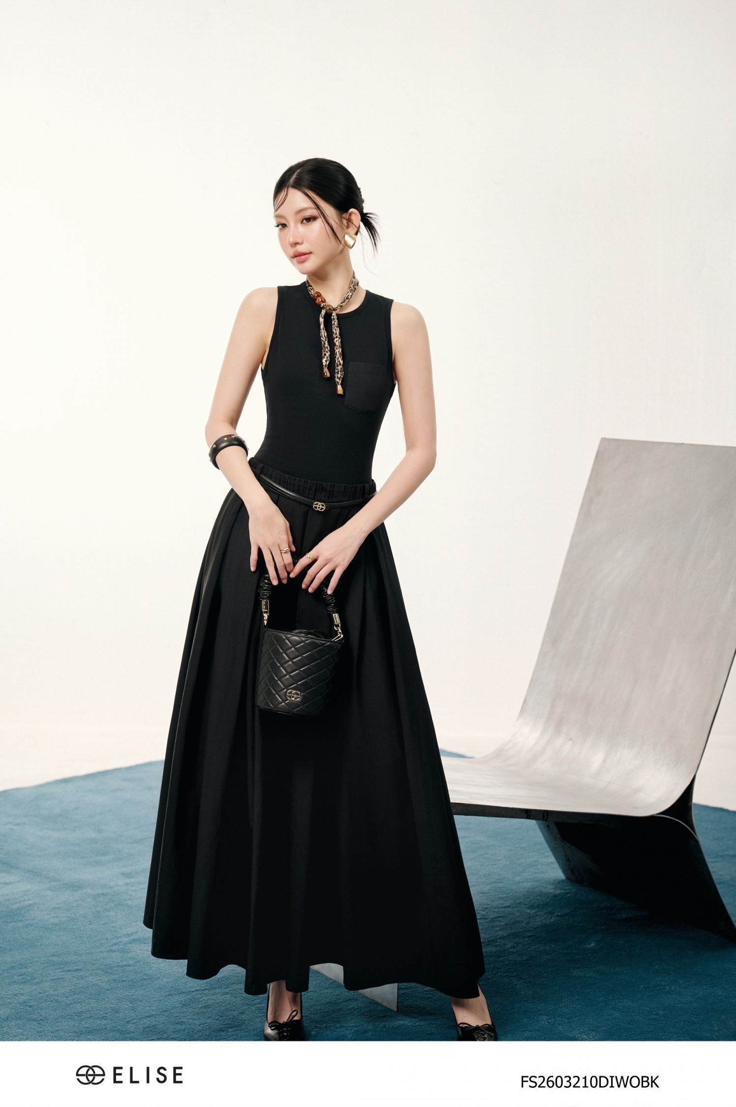 ĐẦM THÔ ĐEN PHỐI THUN